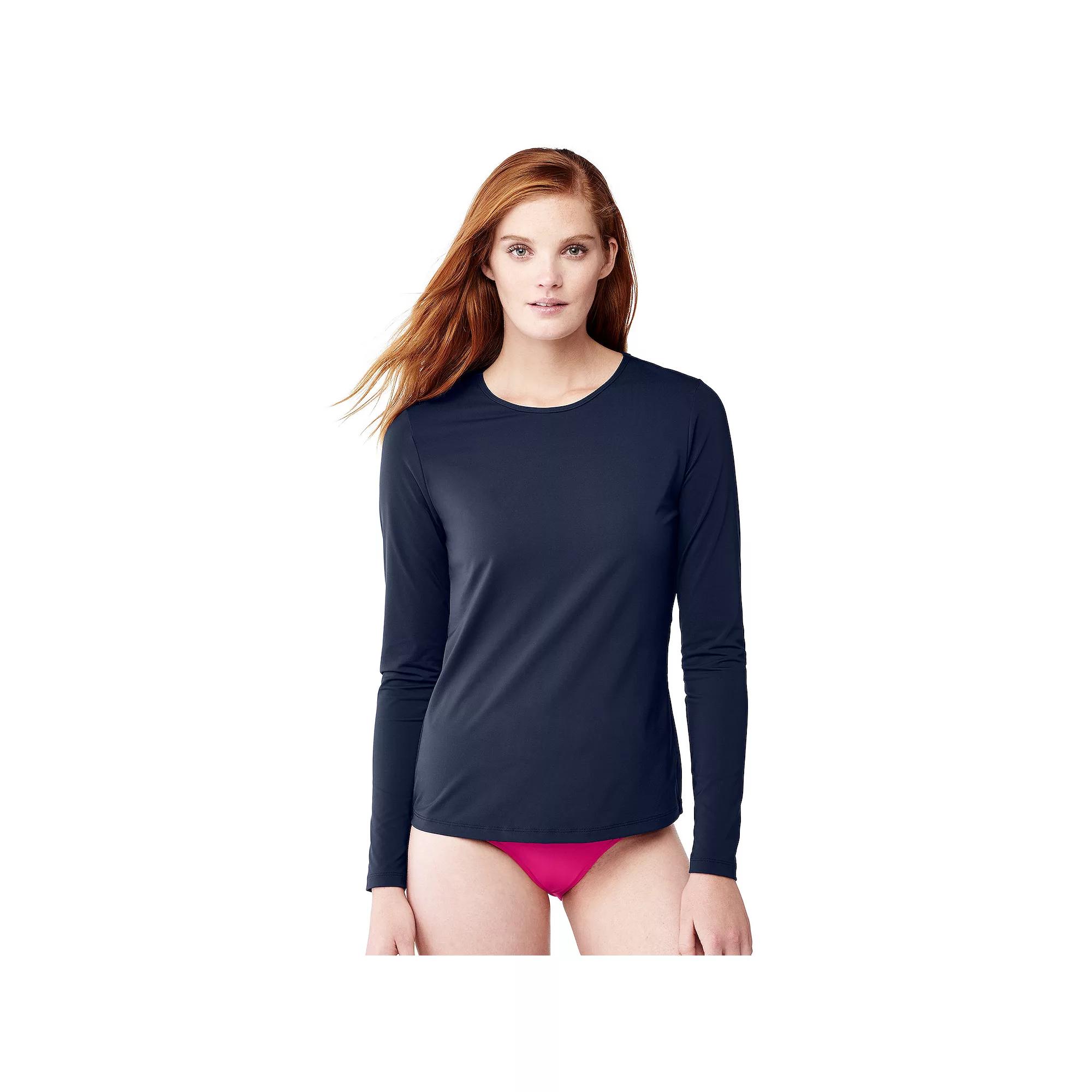 Petite Lands' End UPF 50 Long Sleeve Rash Guard, Women's,  Product Image
