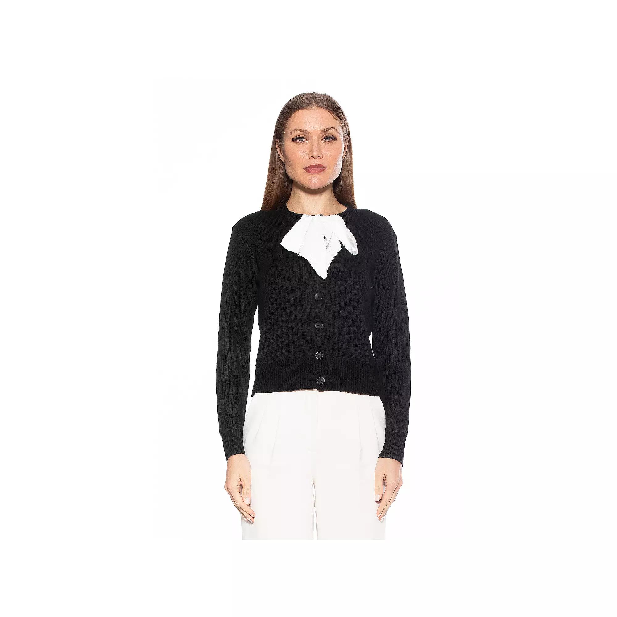 Women's ALEXIA ADMOR Calix Knit Cardigan with Bow Detail,  Product Image