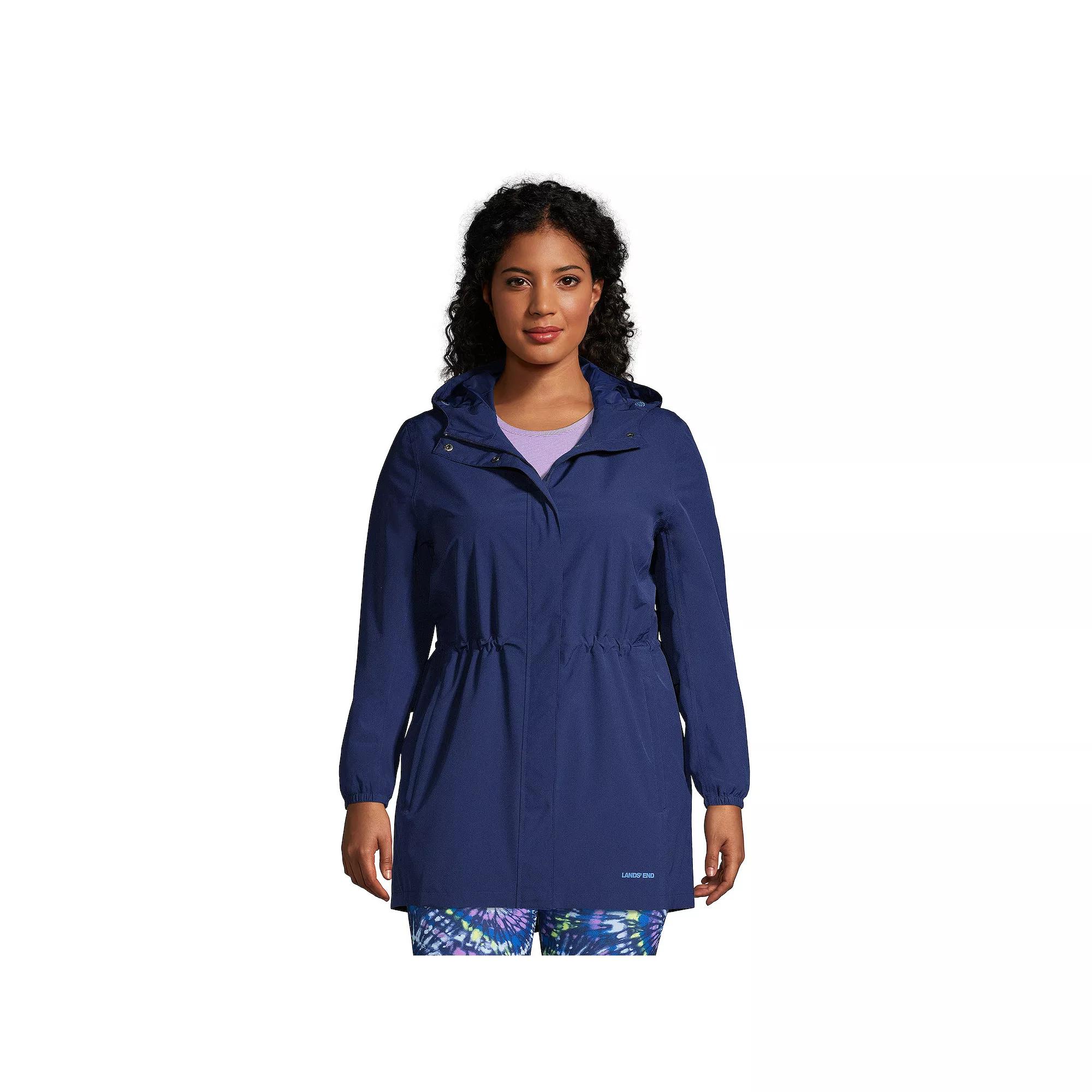 Petite Lands' End Hooded Packable Raincoat, Women's,  Product Image