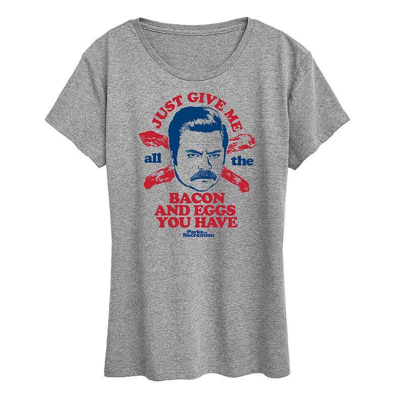 Women's Parks & Rec Ron Bacon Eggs Graphic Tee, Girl's,  Product Image