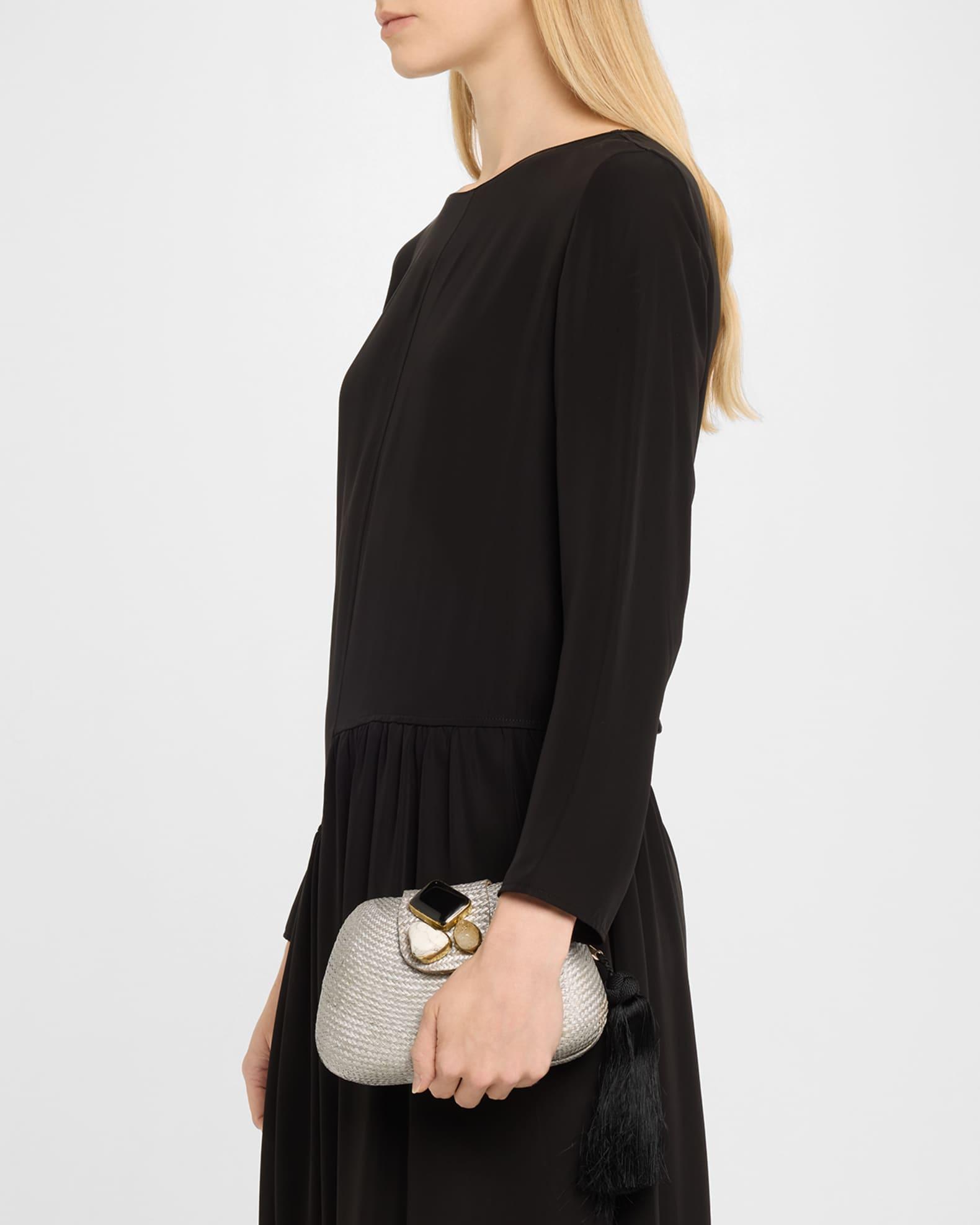 Tamu Stone Tassel Woven Clutch Bag Product Image