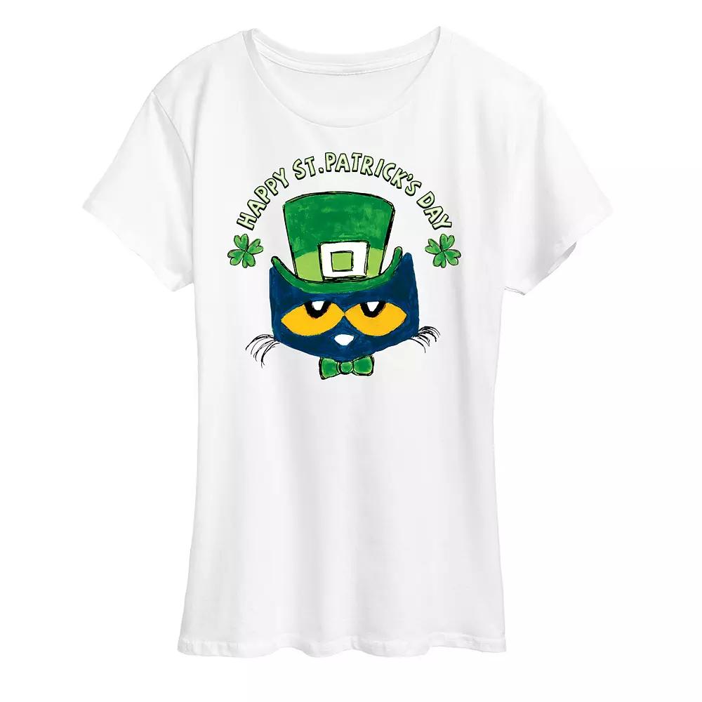 Women's Pete The Cat St. Patricks Day Pete Face Graphic Tee,  Product Image