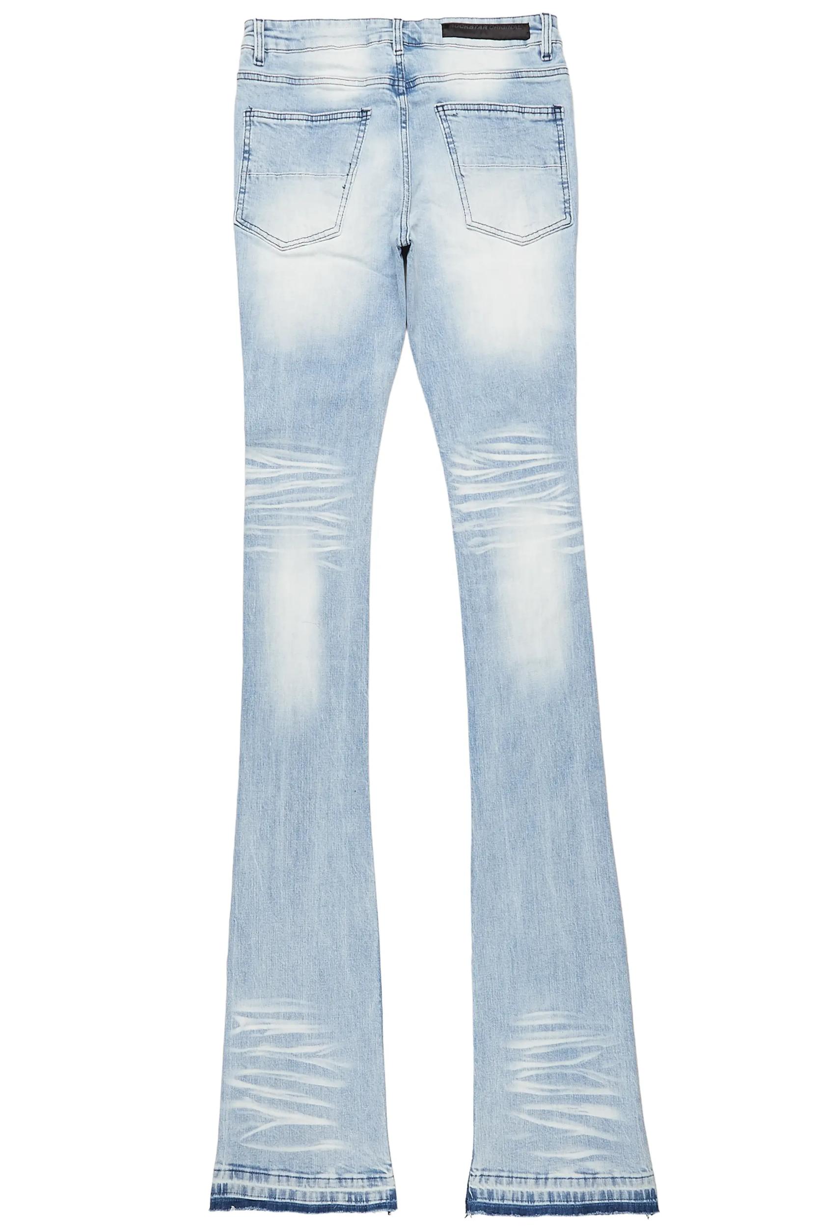 Zahir Blue Super Stacked Flare Jean Male Product Image
