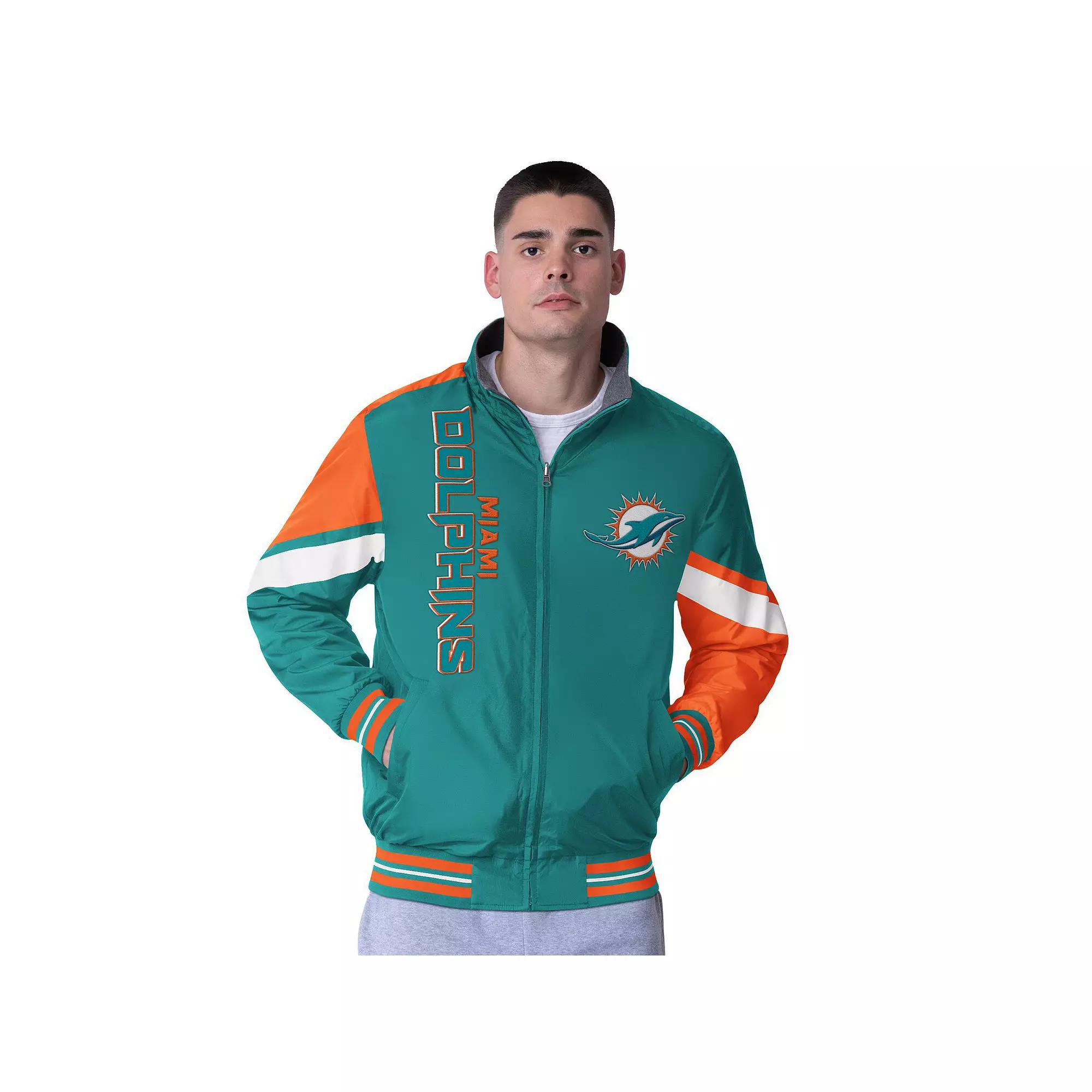 Men's G-III Extreme Aqua Miami Dolphins Strong Arm Reversible Full-Zip Jacket,  Product Image
