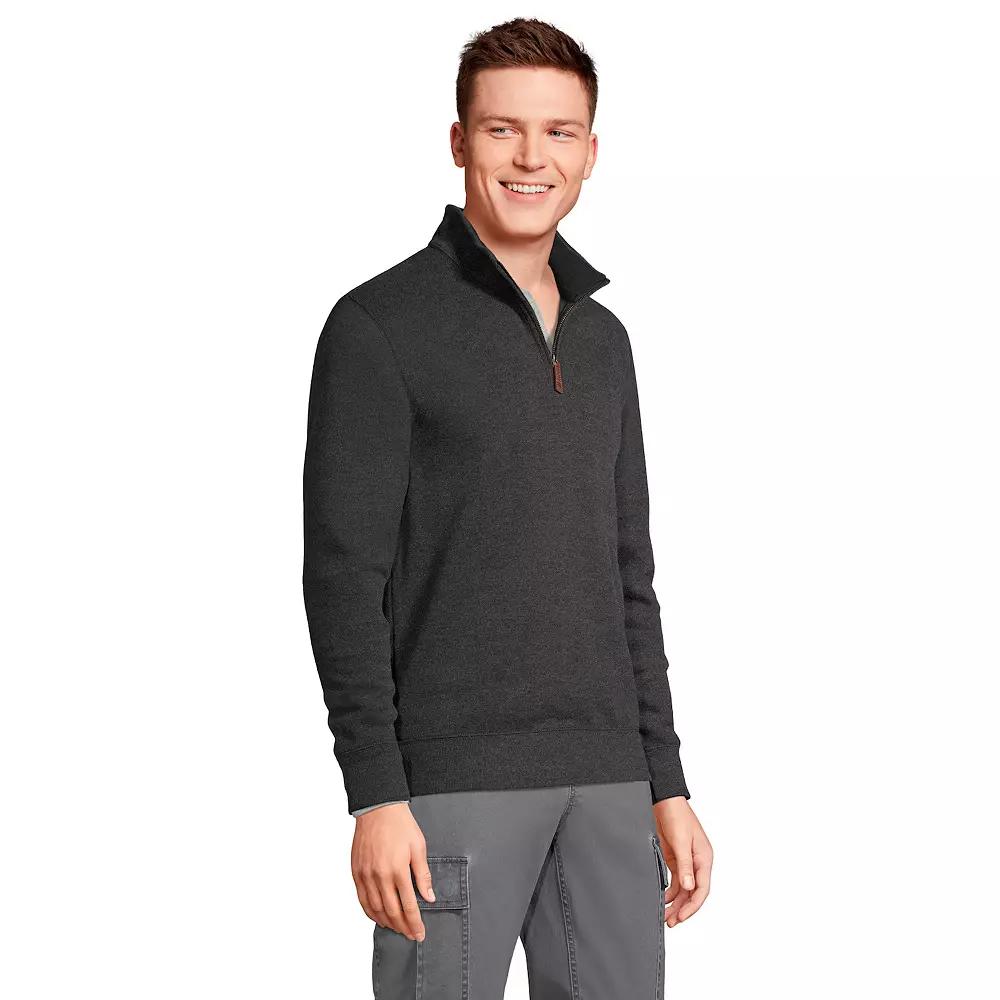 Men's Lands' End Bedford Regular-Fit Ribbed Quarter-Zip Pullover Sweater,  Product Image