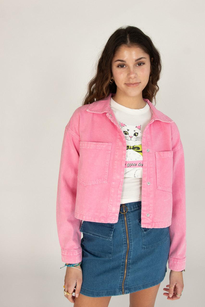 Cropped Denim Overshirt Product Image