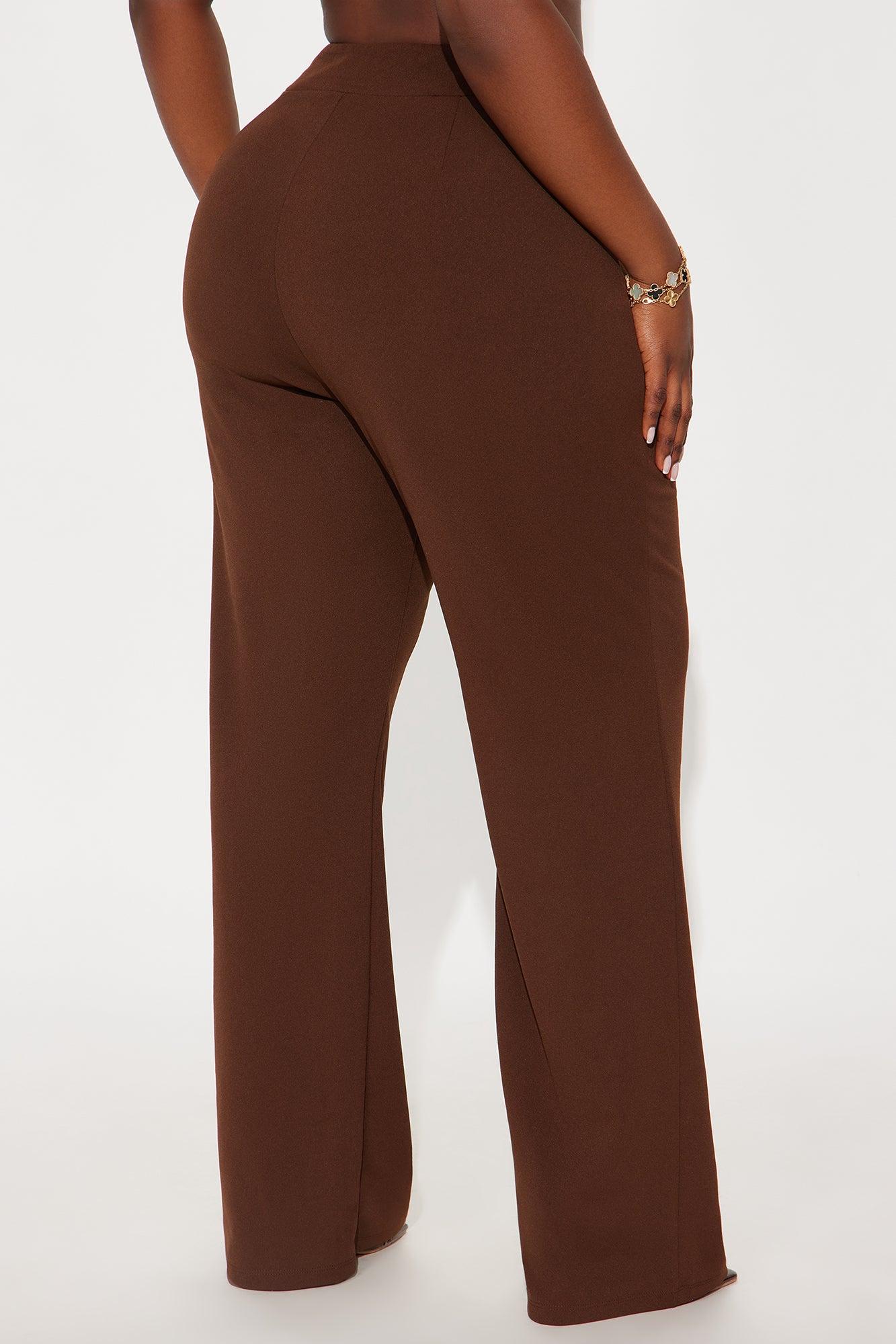 Office Tea Straight Leg Trouser Pant - Chocolate Product Image