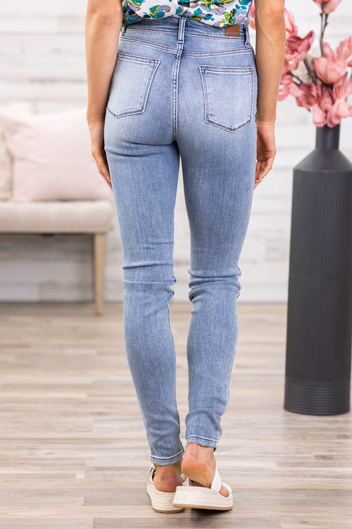 Judy Blue Long Inseam Distressed Jeans Product Image