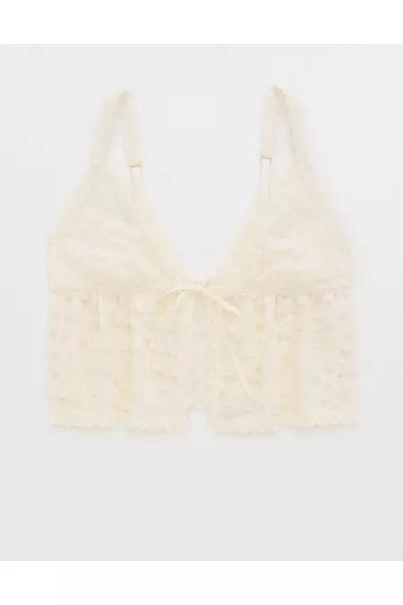 Show Off Vintage Lace Tie Front Bra Top Women's Product Image