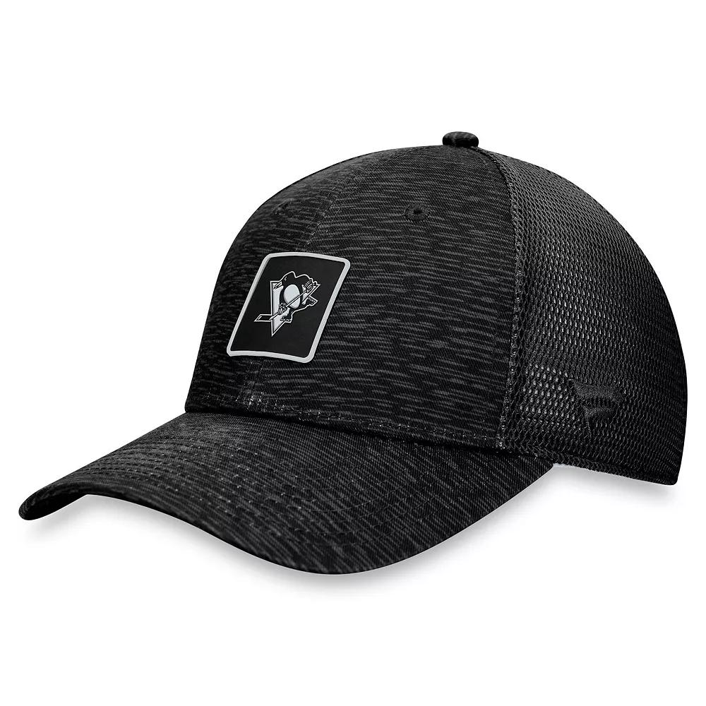 Women's Fanatics Branded Black Pittsburgh Penguins Authentic Pro Road Trucker Adjustable Hat Product Image