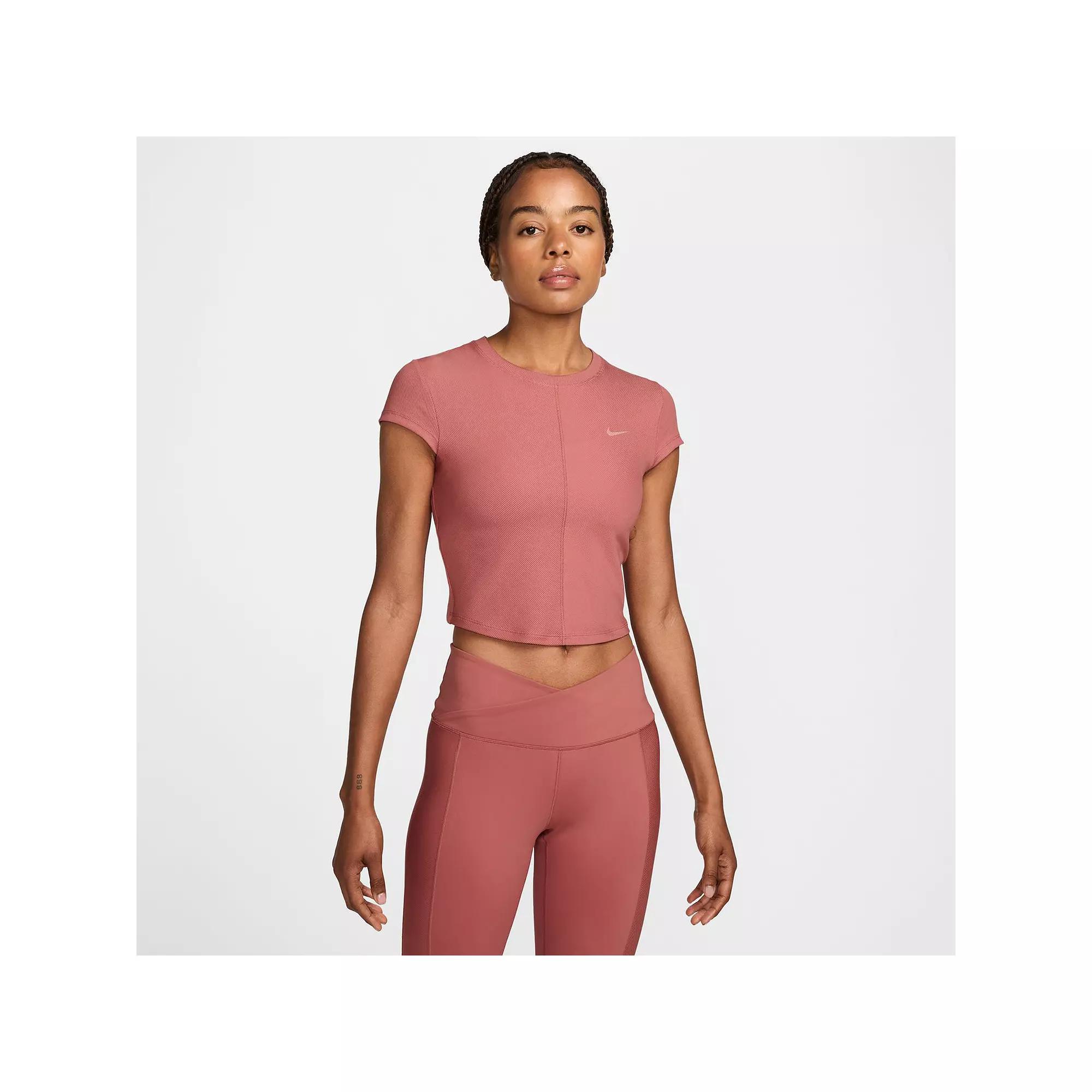 Women's Nike One Ribbed Short Sleeve Top,  Product Image