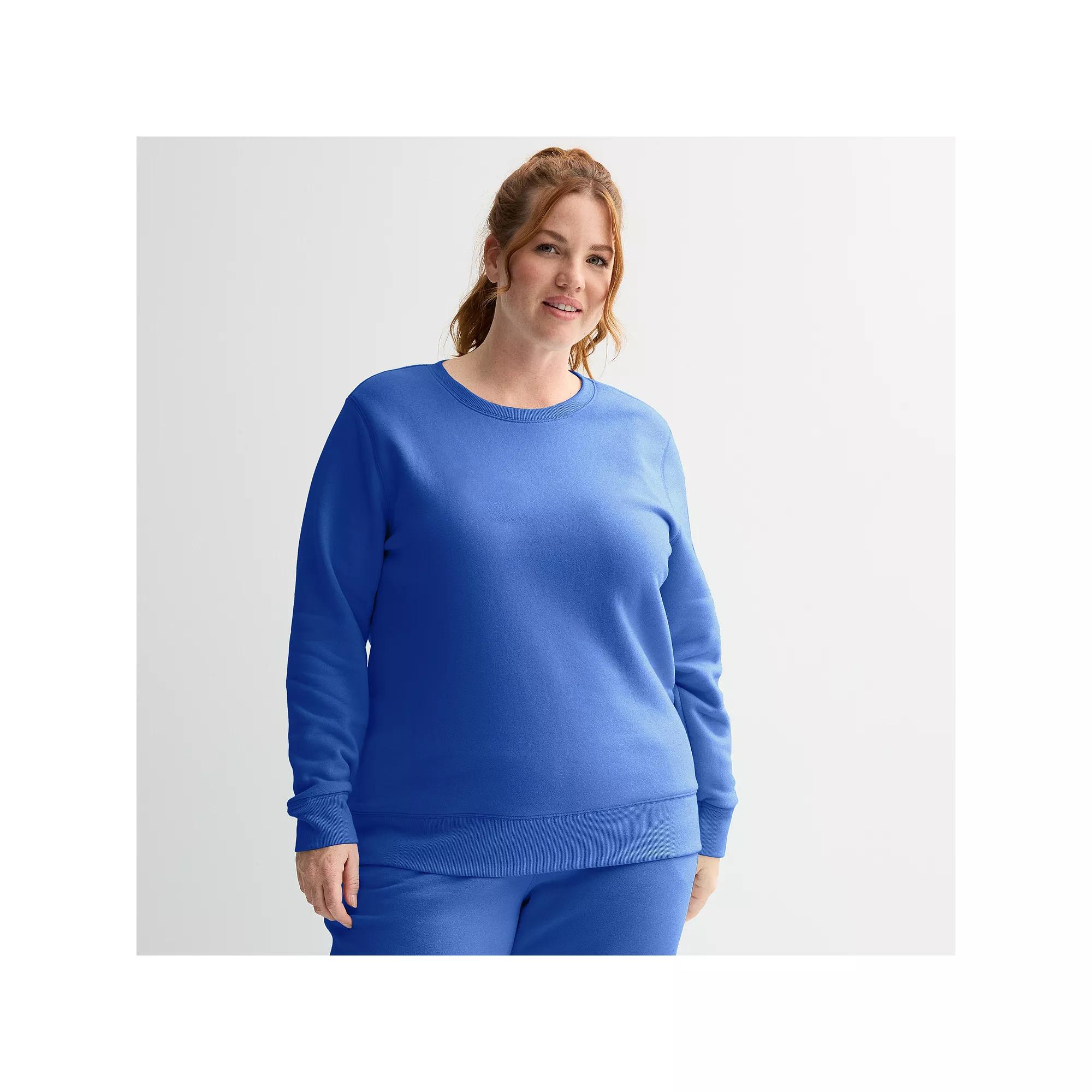 Plus Size Tek Gear® Ultrasoft Fleece Crewneck Sweatshirt, Women's, Size: 1XL, Tara Blue Product Image