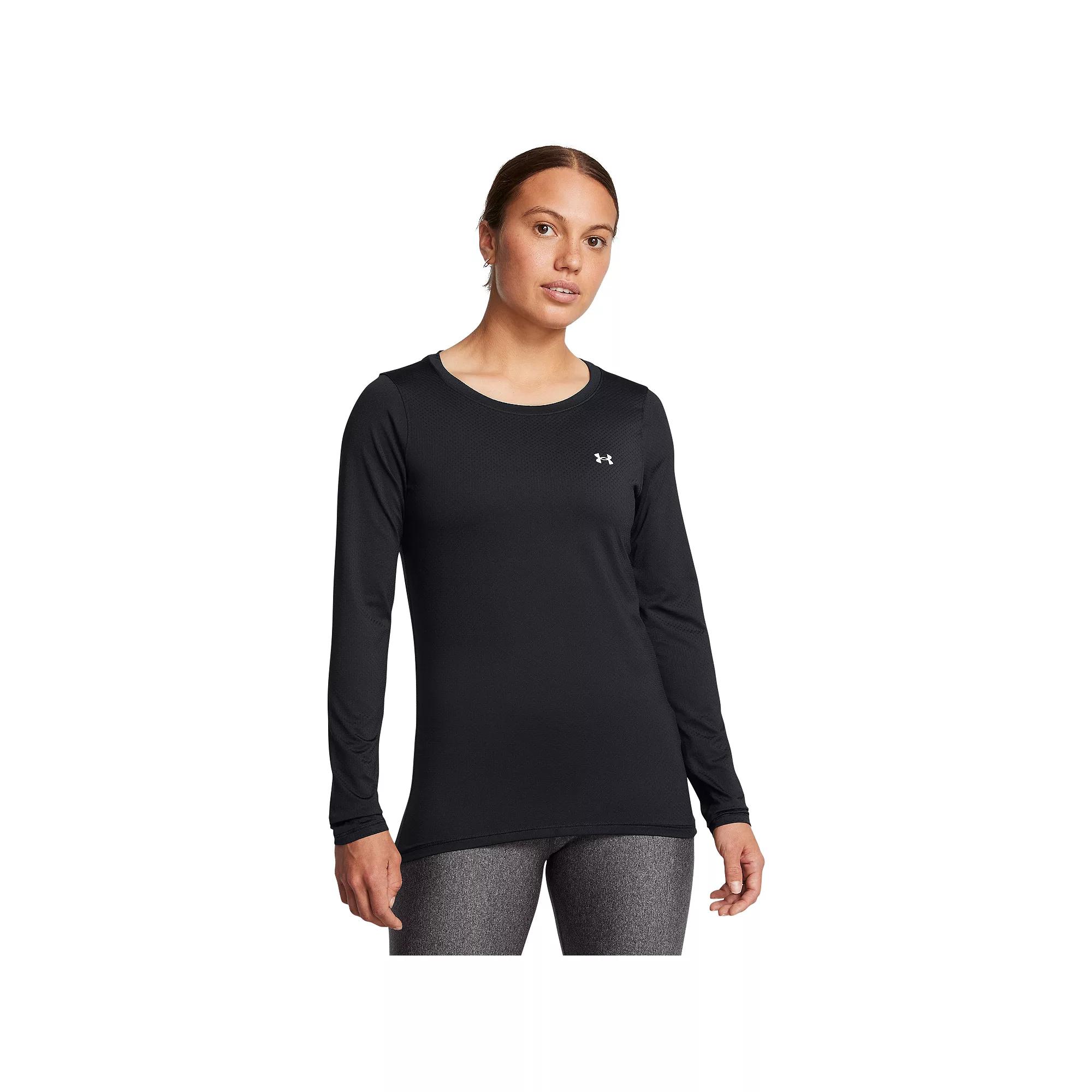 Women's Under Armour HeatGear® Long Sleeve Top, Size: Medium, Black Black Product Image