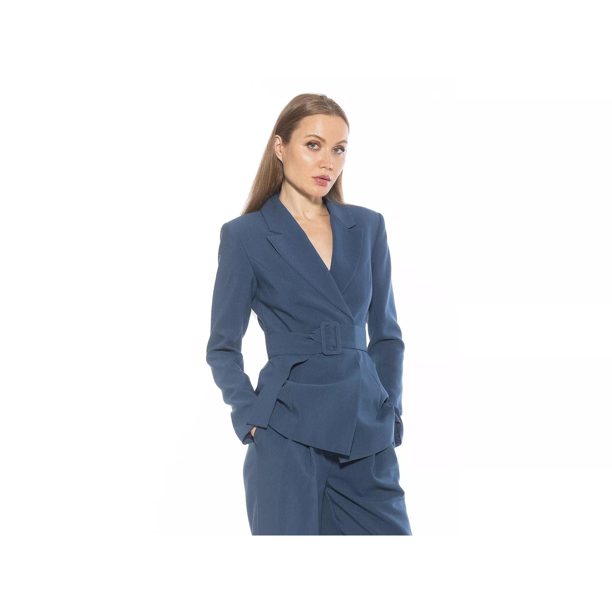 Women's ALEXIA ADMOR Janna Long Sleeve Longline Blazer with Belted Waist,  Product Image
