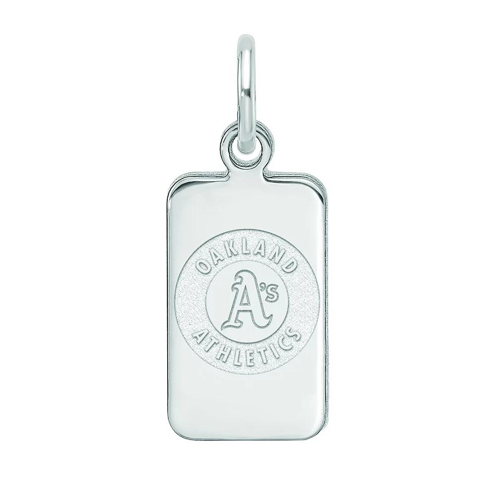 LogoArt Sterling Silver Oakland Athletics Tag Pendant, Women's Product Image