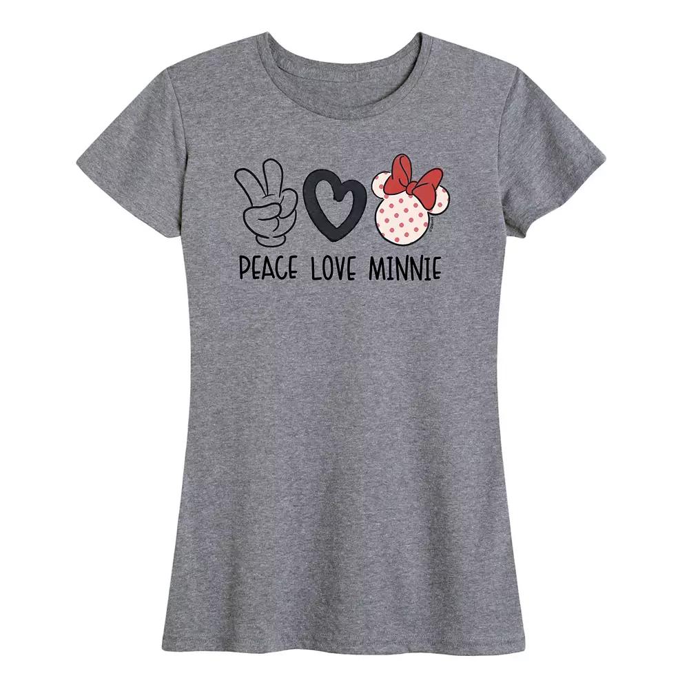 Disney's Minnie Mouse Women's Peace Love Graphic Tee,  Product Image