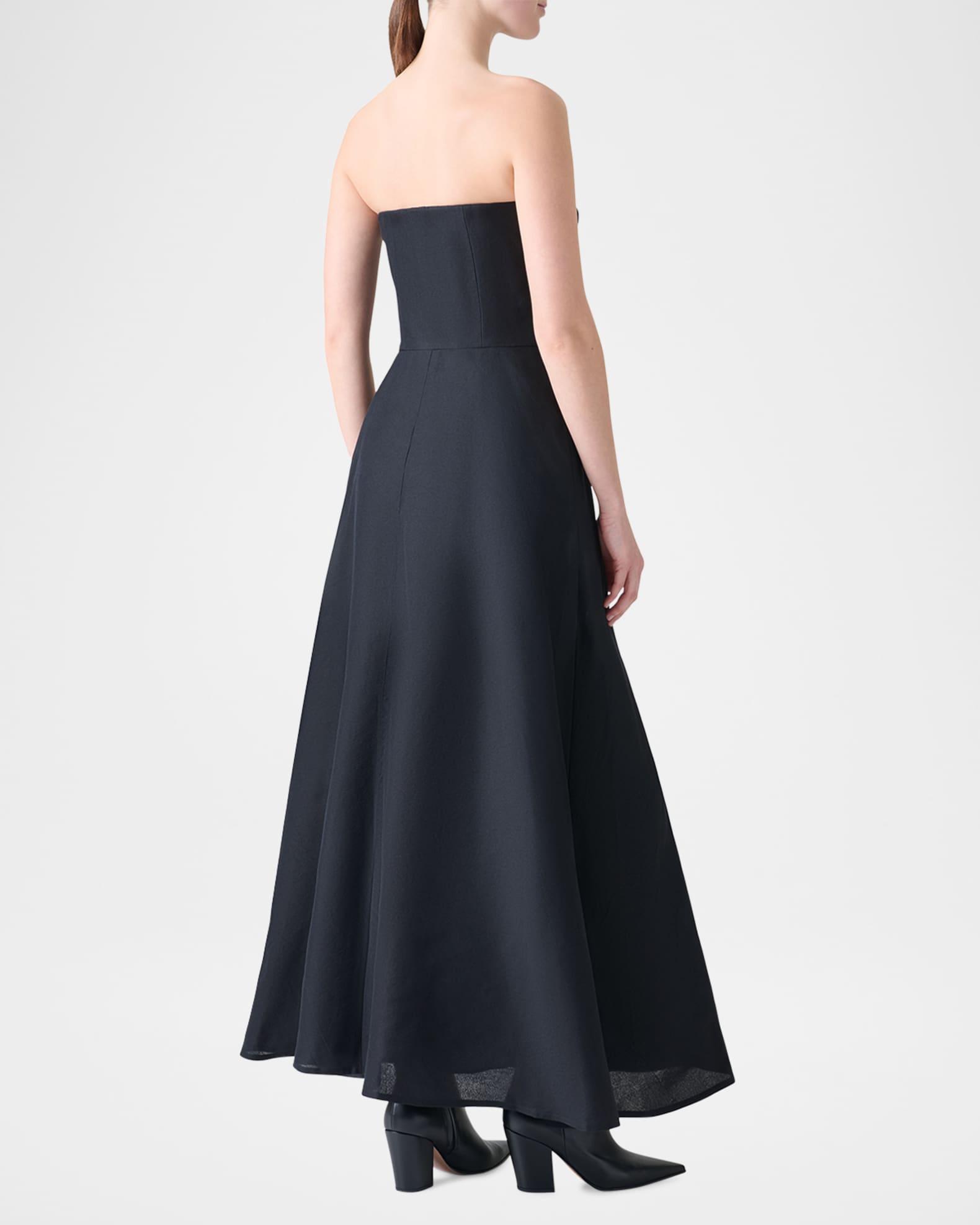 Flower Corsage Strapless Organza Gown Product Image