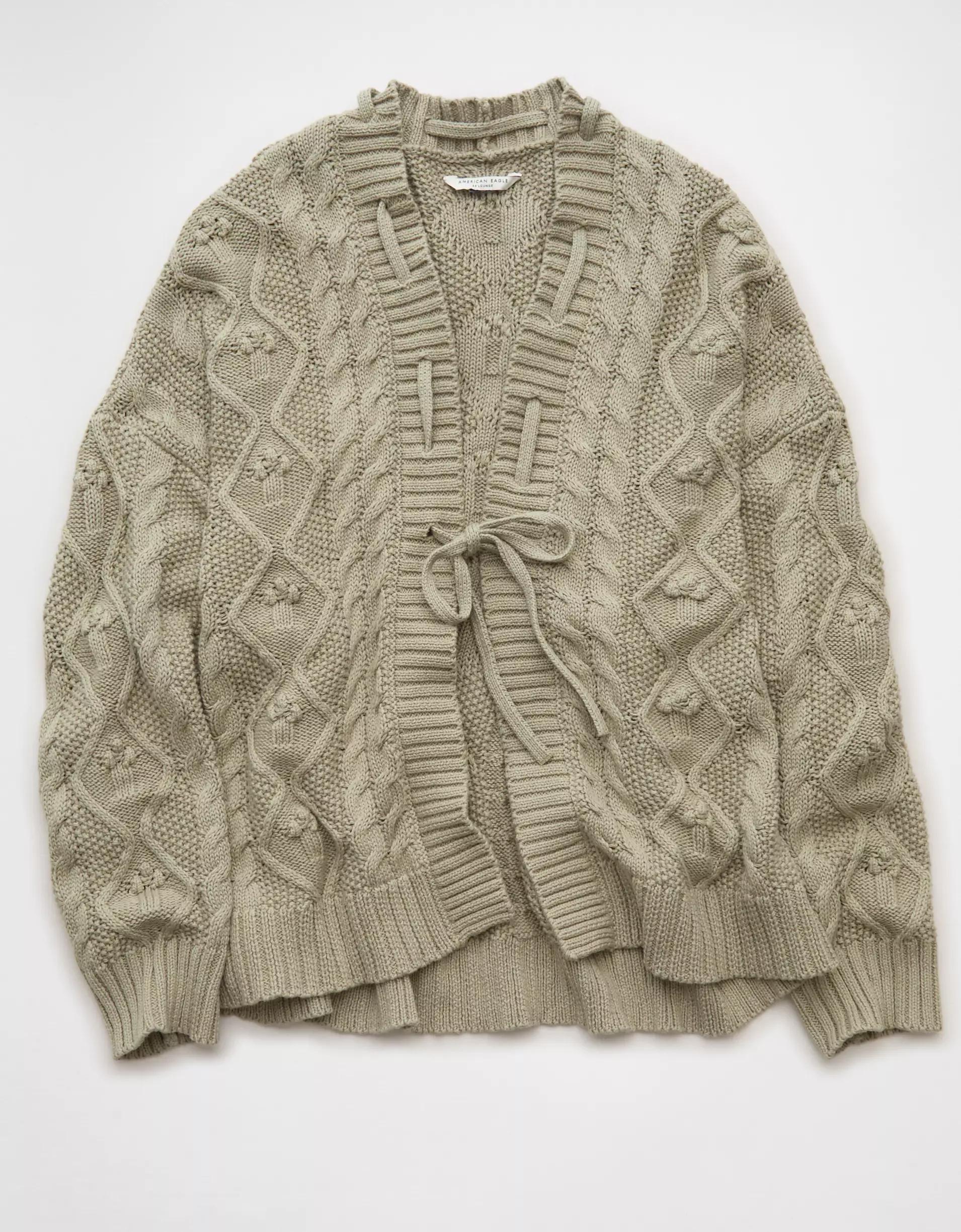 AE Open Front Cable Cardigan Product Image
