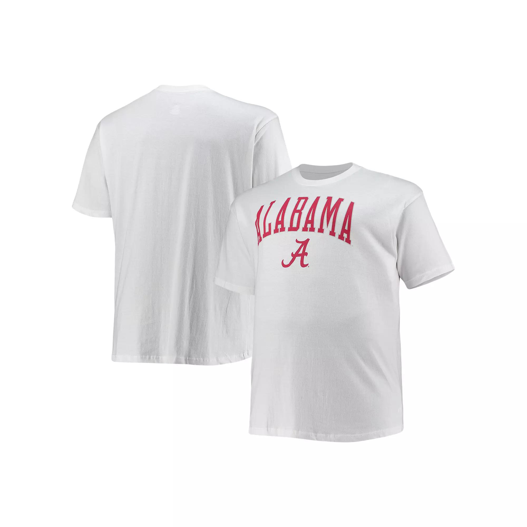 Men's Champion White Alabama Crimson Tide Big & Tall Arch Over Wordmark T-Shirt, Size: 2XB Product Image
