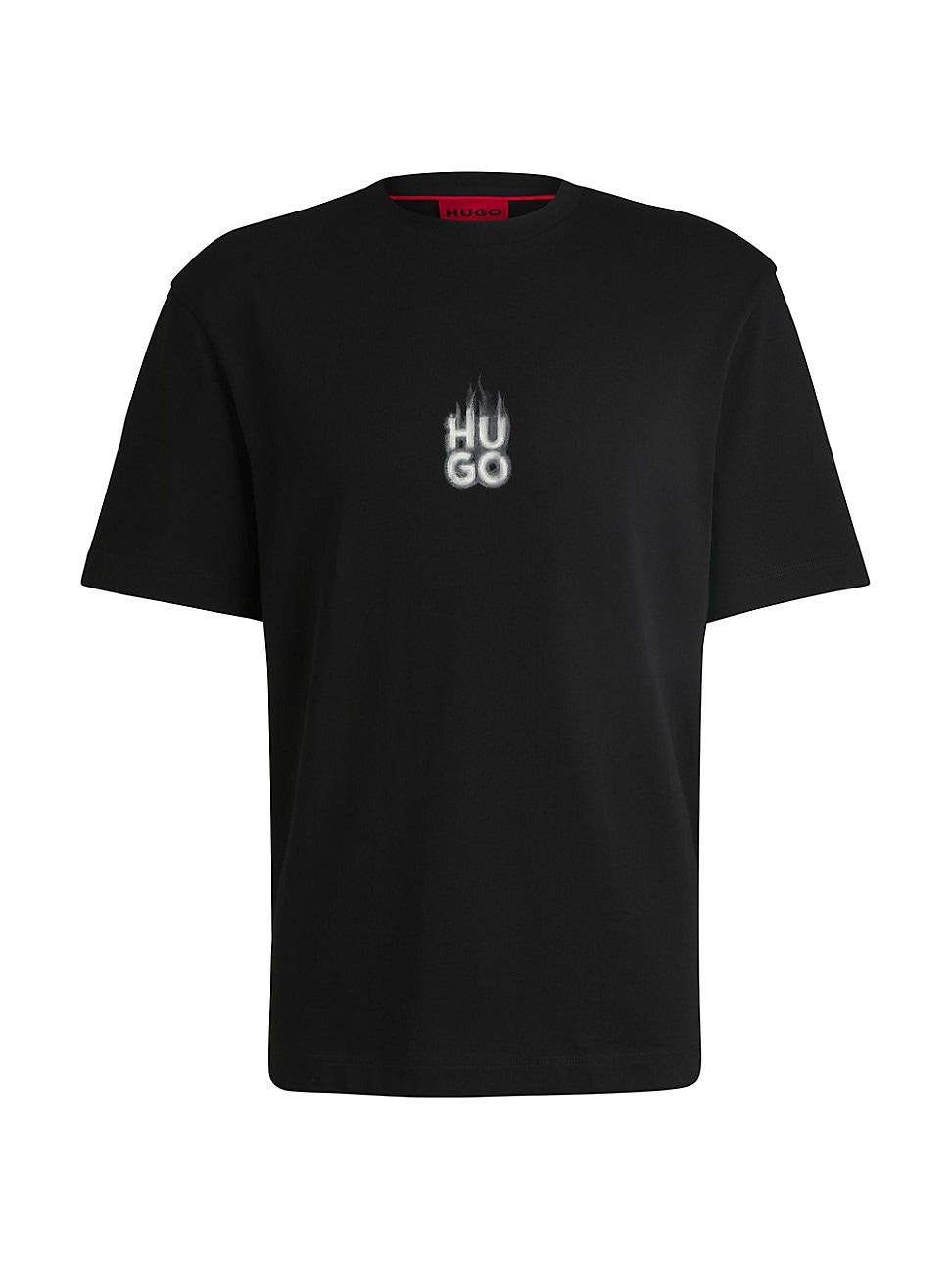 Mens T-Shirt with Stacked Smoke Logo Prints Product Image