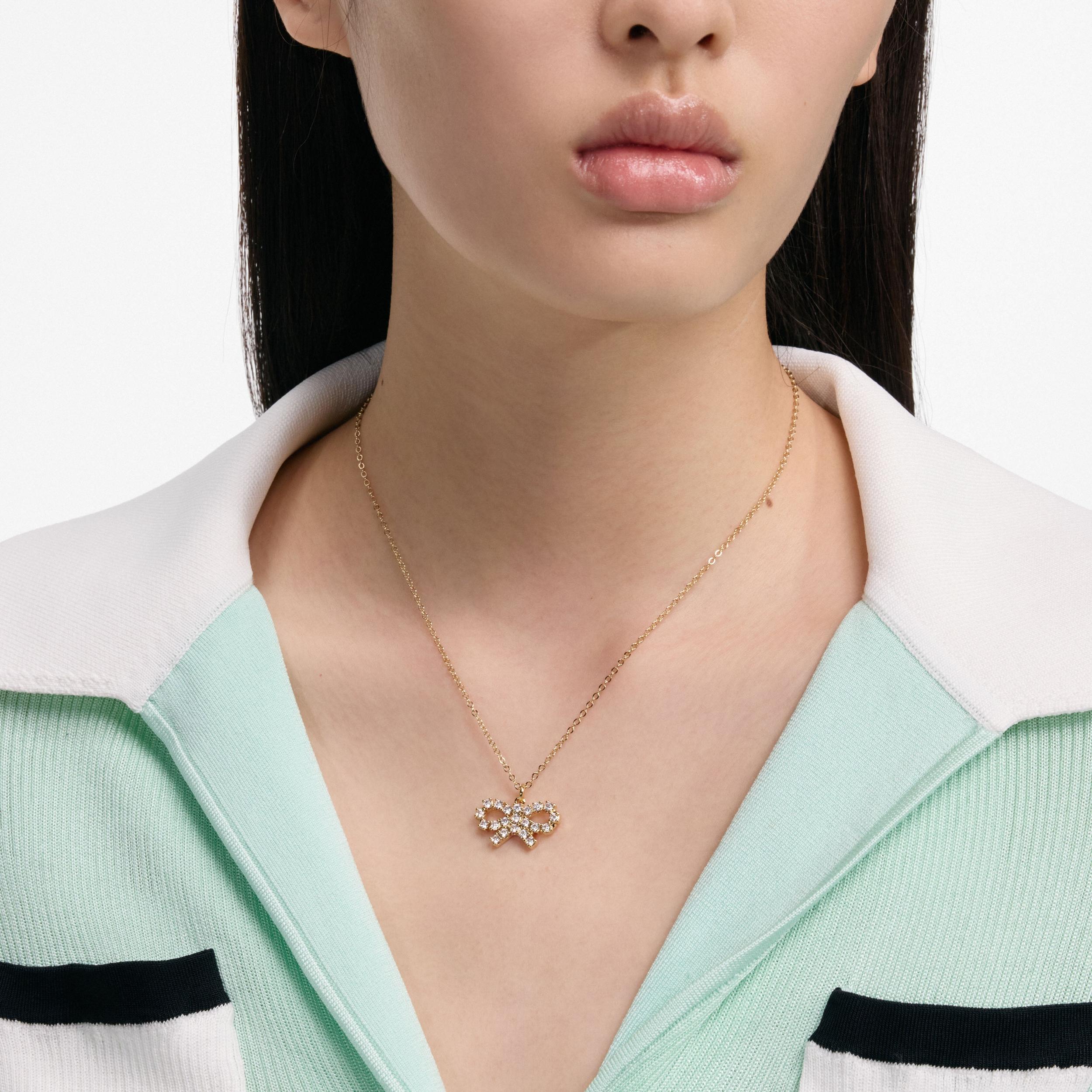 Micro Gold Bow Necklace Product Image