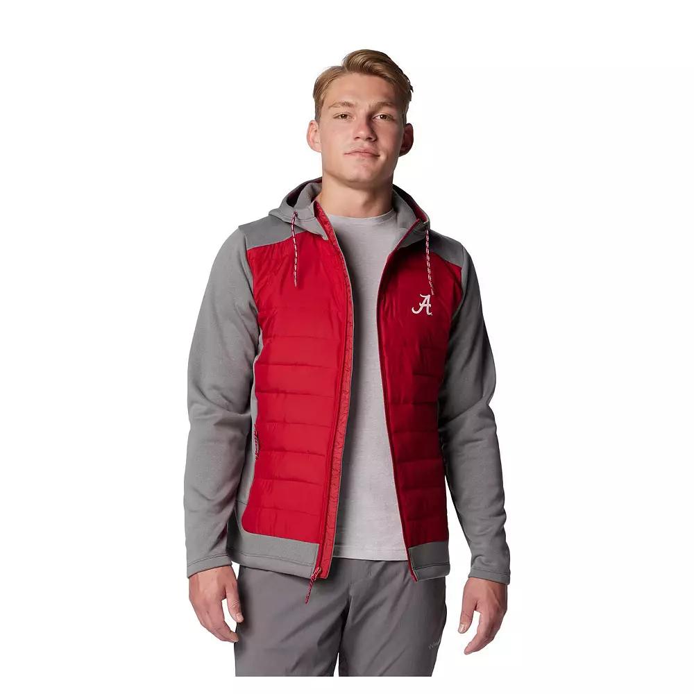 Men's Columbia Gray/Crimson Alabama Crimson Tide Out-Shield Hybrid Full-Zip Hoodie Jacket,  Product Image