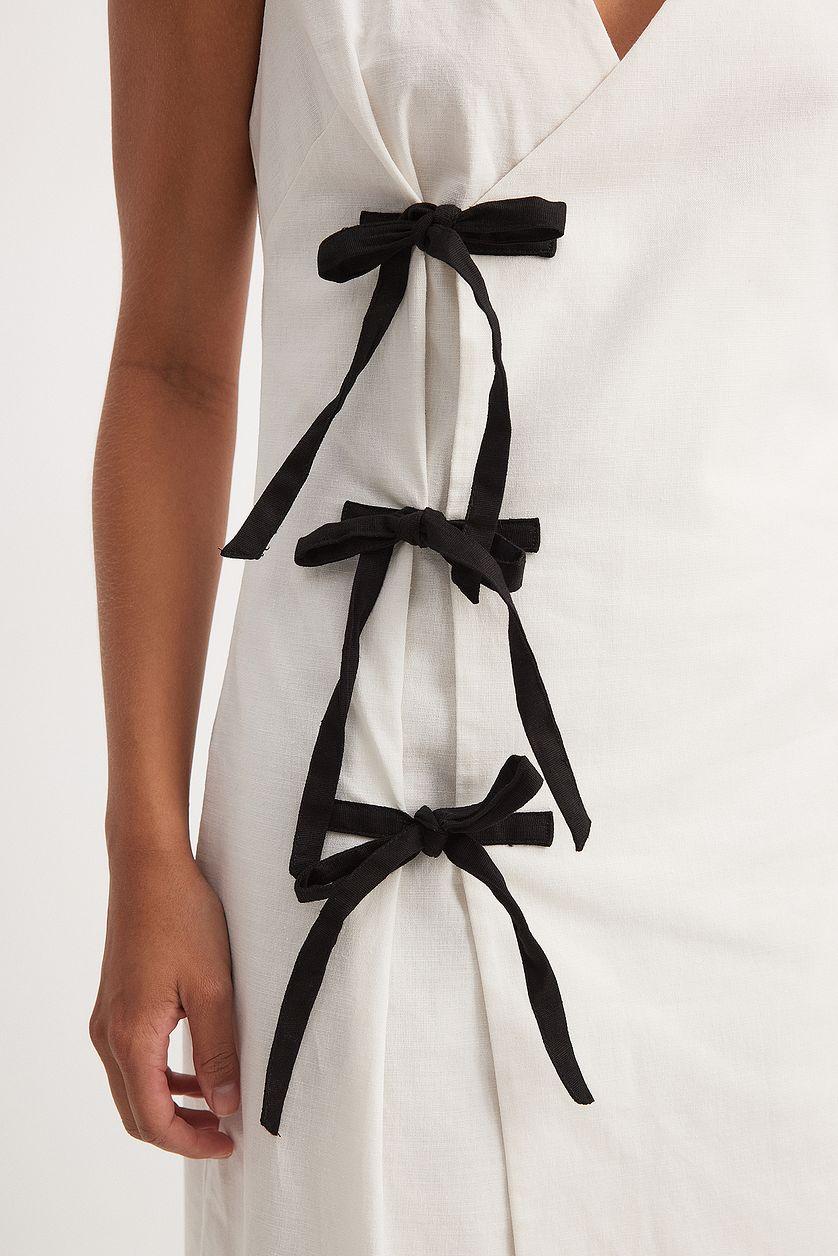 Asymmetric Bow Detail Midi Dress Product Image