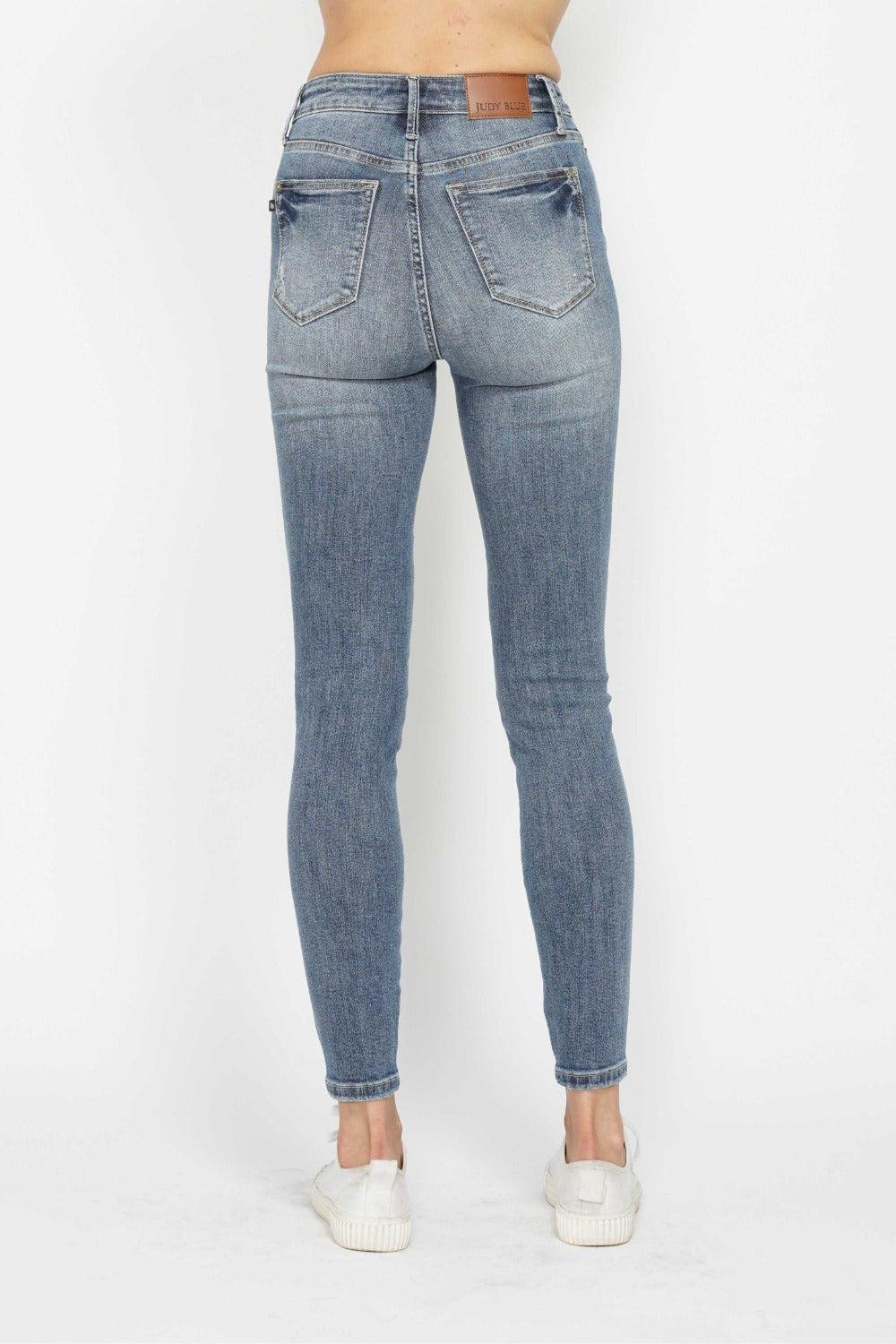 Ashley Hi-Rise Tummy Control Contrast Wash Skinny Judy Blue Jeans - ONLINE EXCLUSIVE! Product Image