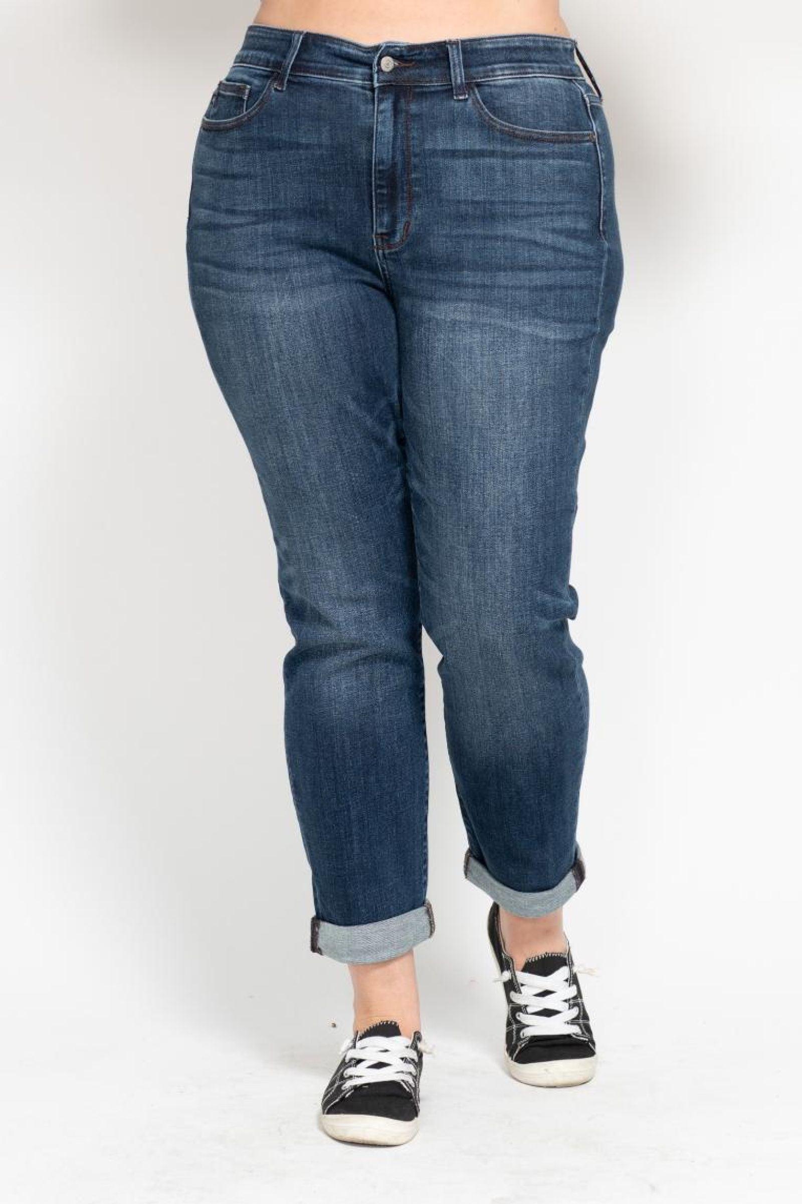 Judy Blue Cuffed Jeans Slim Product Image