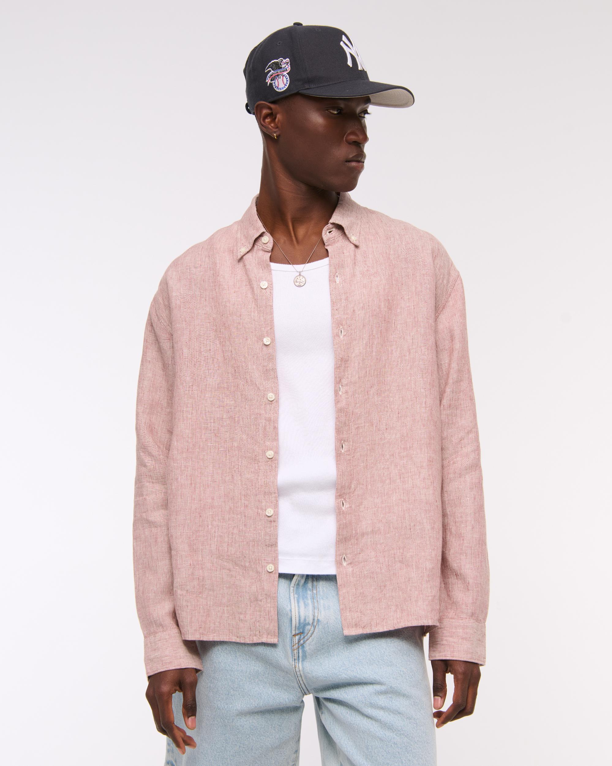 Linen Button-Up Shirt Product Image