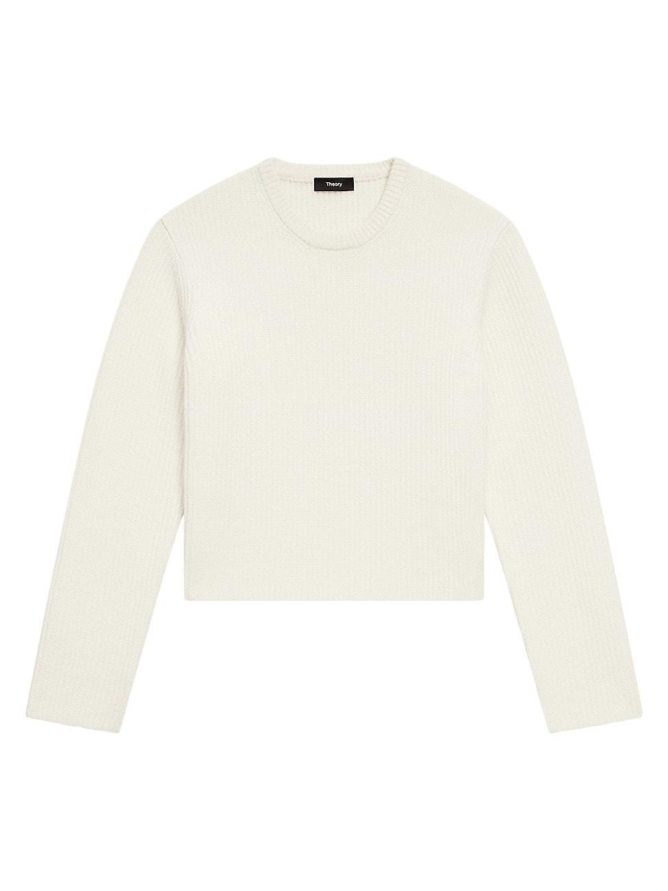 Womens Wool Rib-Knit Boxy Sweater Product Image