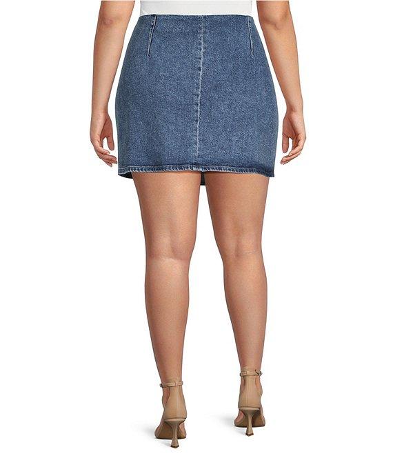Good American Plus Size Denim Mini Skirt Product Image