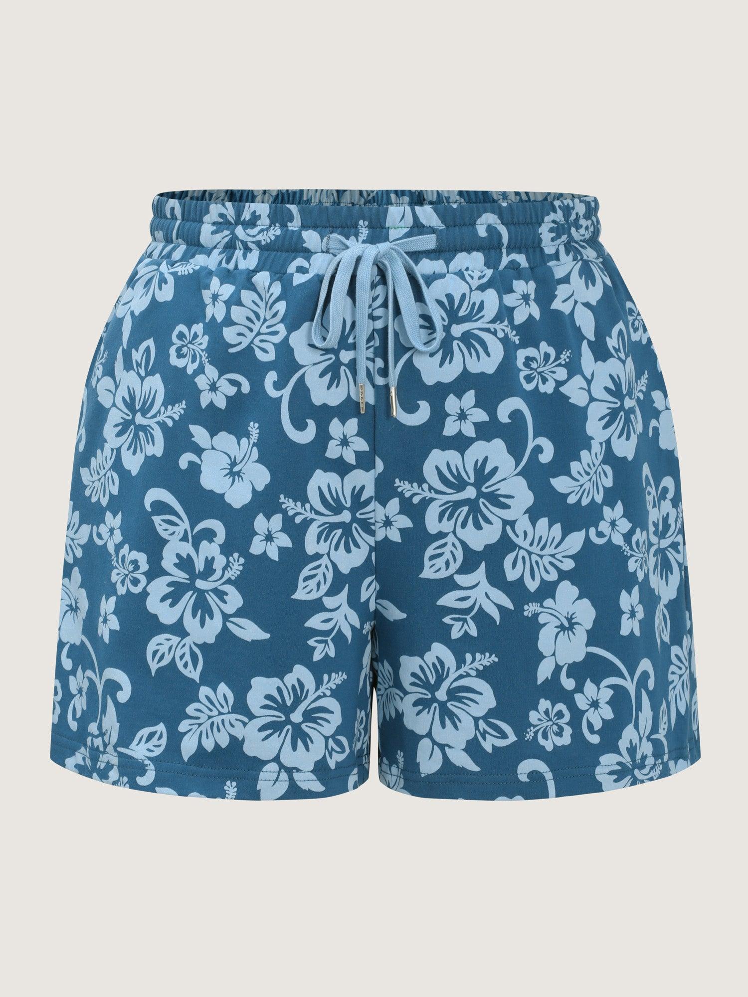 Pure Cotton Beach Floral Print Shorts Female Product Image