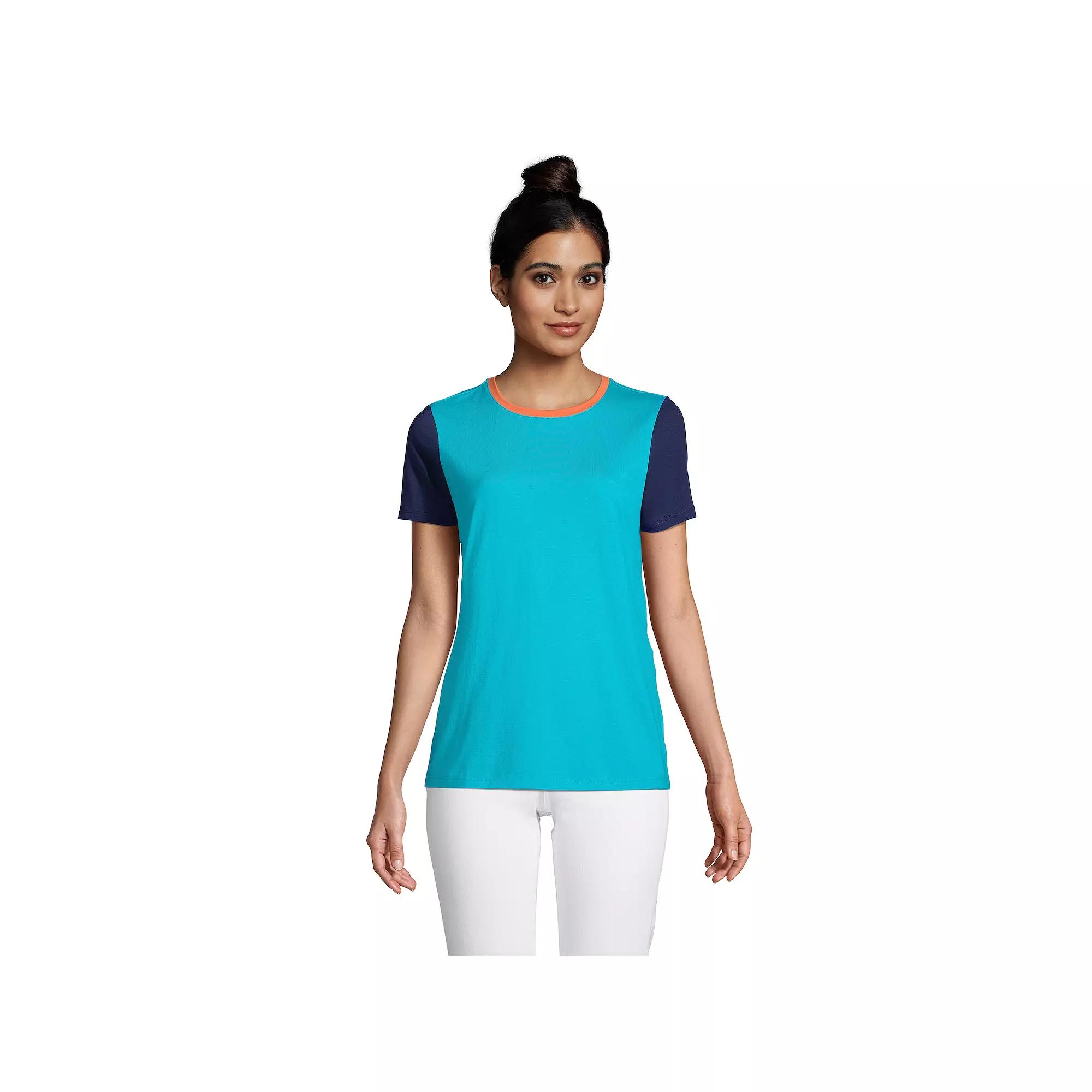 Women's Lands' End Relaxed-Fit Supima Cotton Crewneck Tee,  Product Image