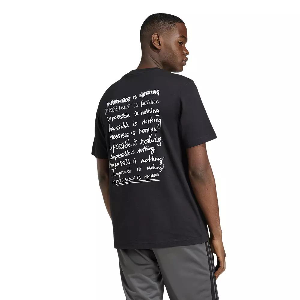 Men's adidas Impossible Is Nothing Graphic T-Shirt, Size: Medium, Black Product Image