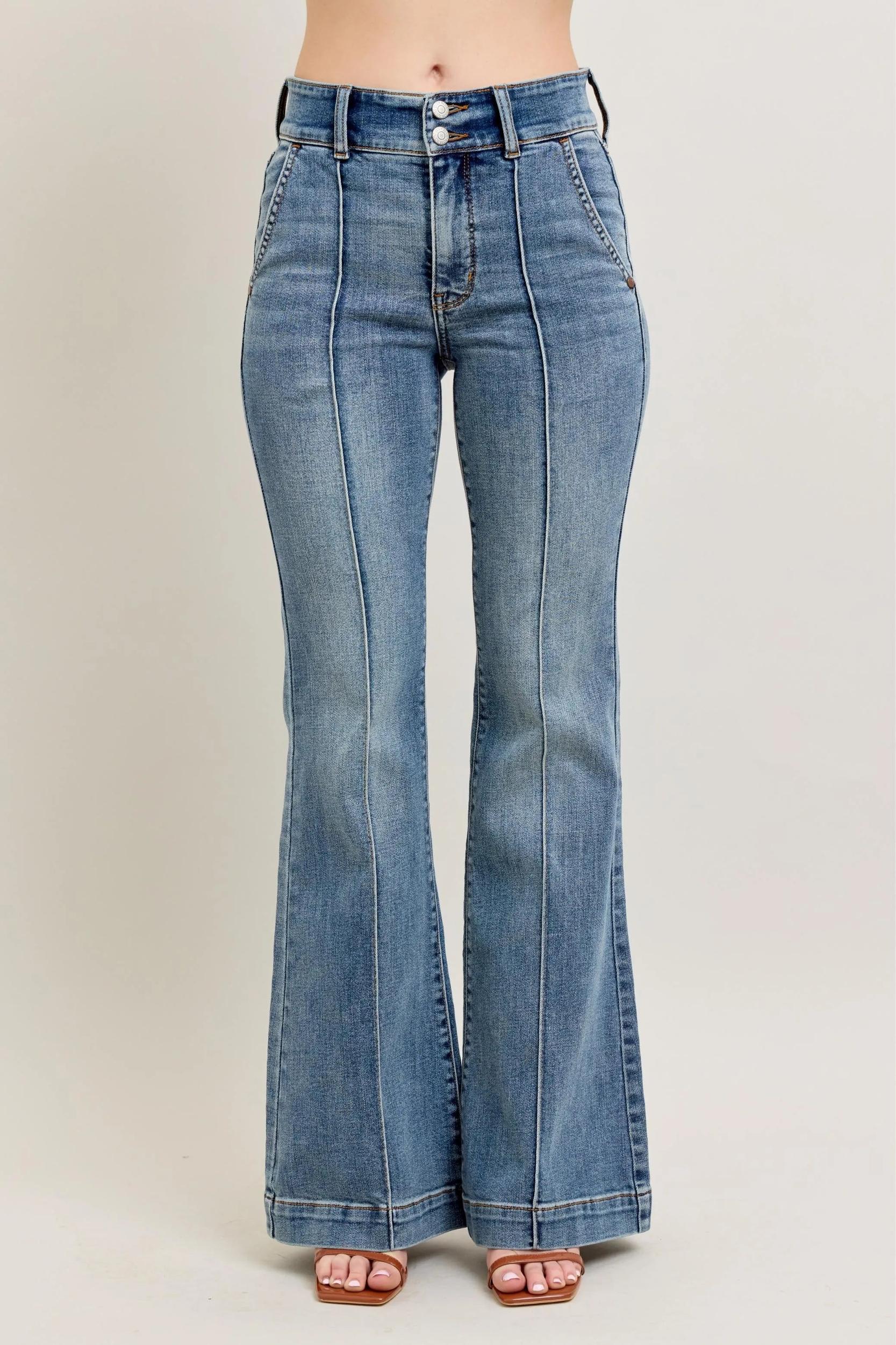 88204   Jasper Hi-Rise Flare Judy Blue Jeans with Front Seam Detail Product Image