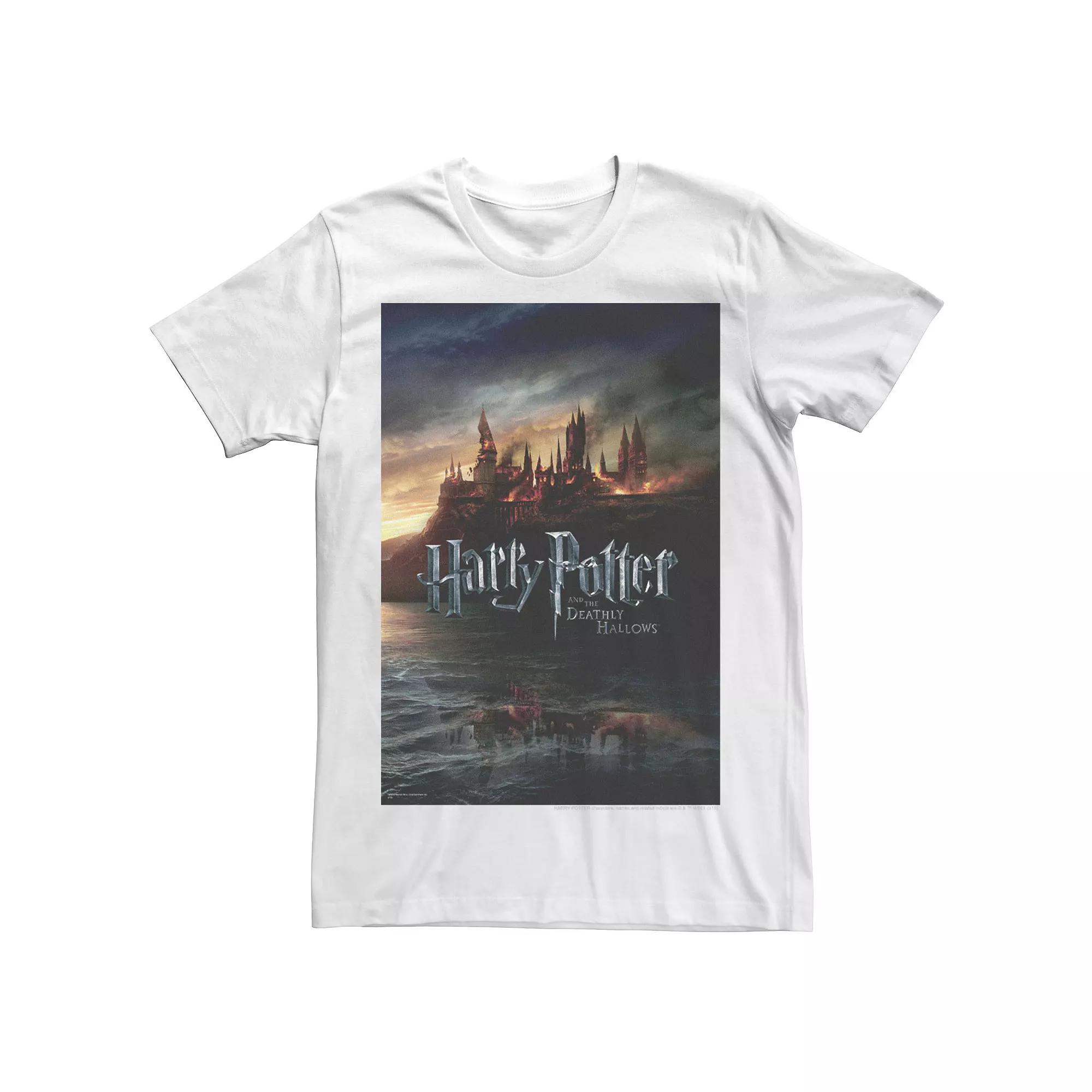 Big & Tall Harry Potter And The Deathly Hallows Hogwarts Poster Tee, Men's,  Product Image