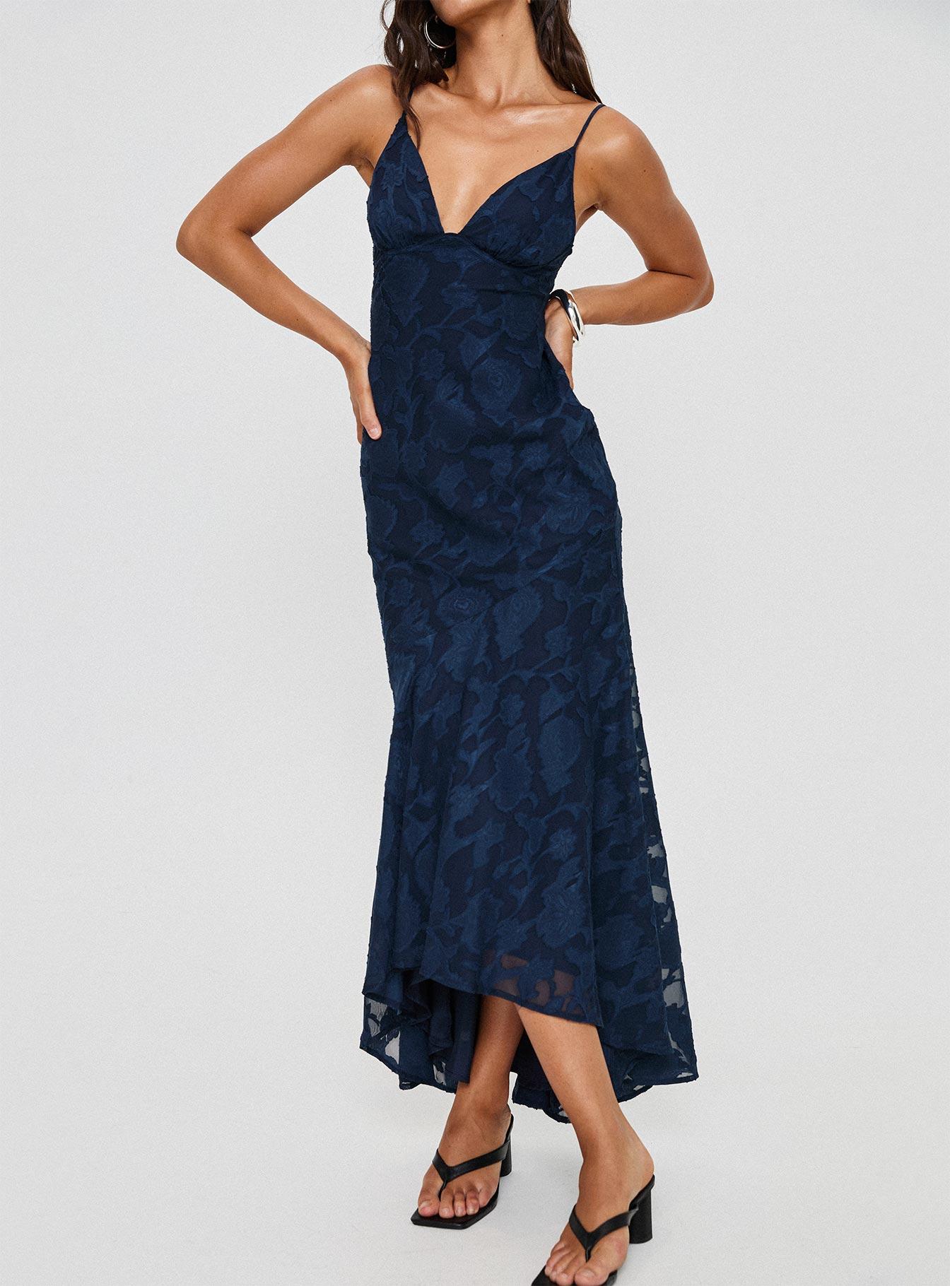 Cyrene Maxi Dress Navy Product Image