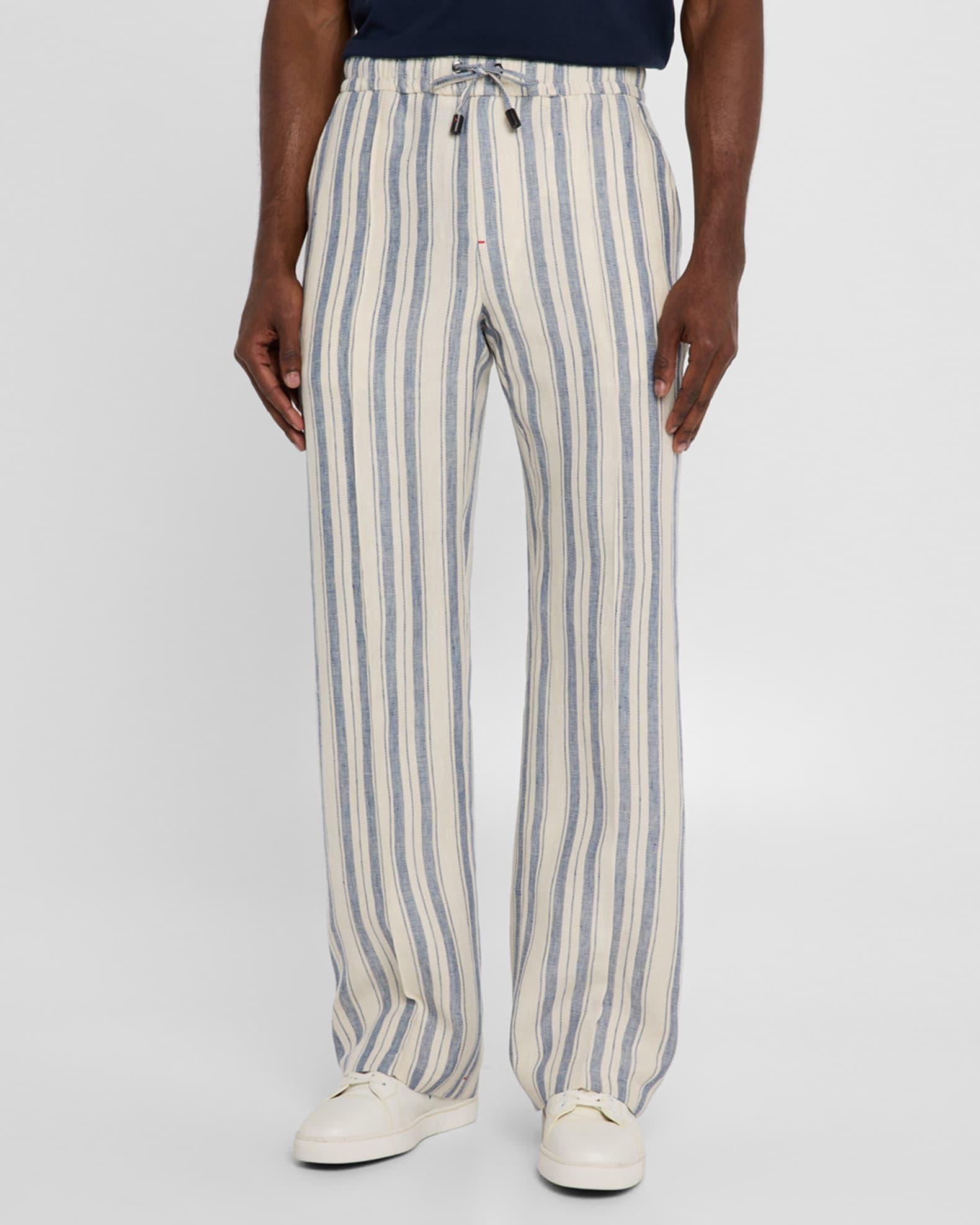 Men's Linen Multi-Stripe Pull-On Pants Product Image