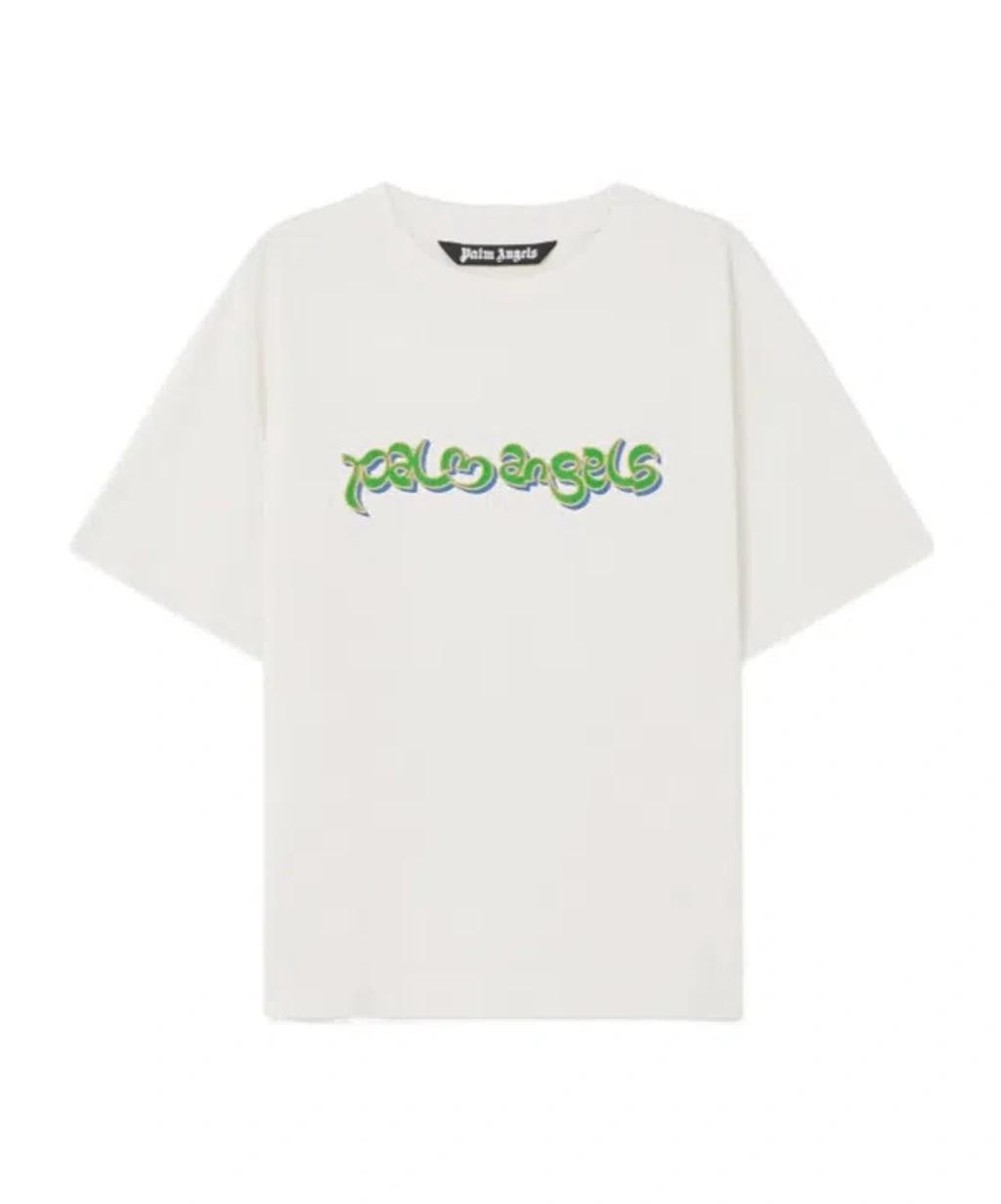 PALM ANGELS Logo Graphic T-shirt In Neutral Product Image