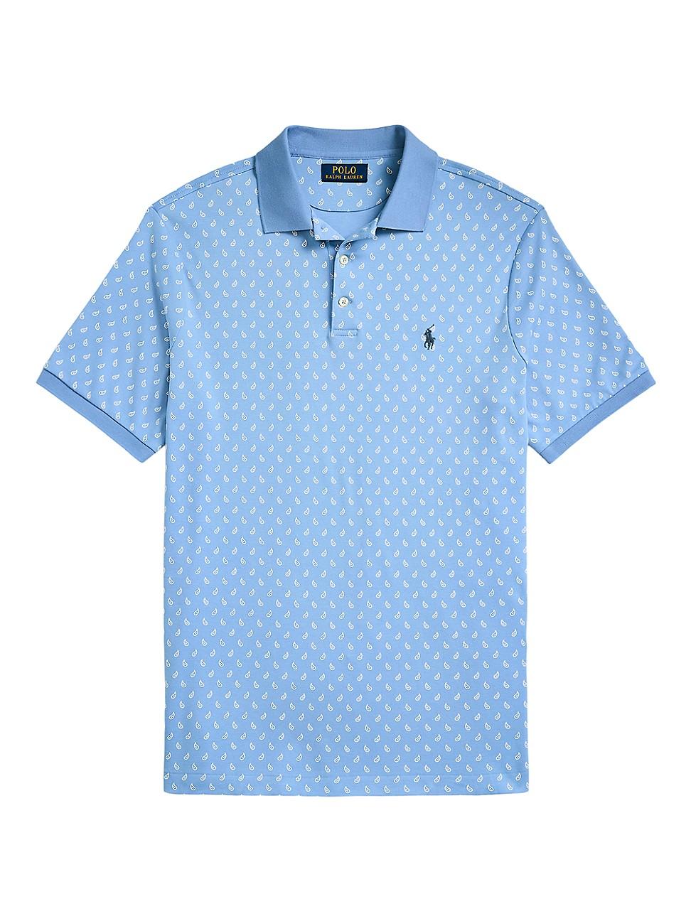 Mens Custom-Slim Paisley Cotton Polo Shirt Product Image