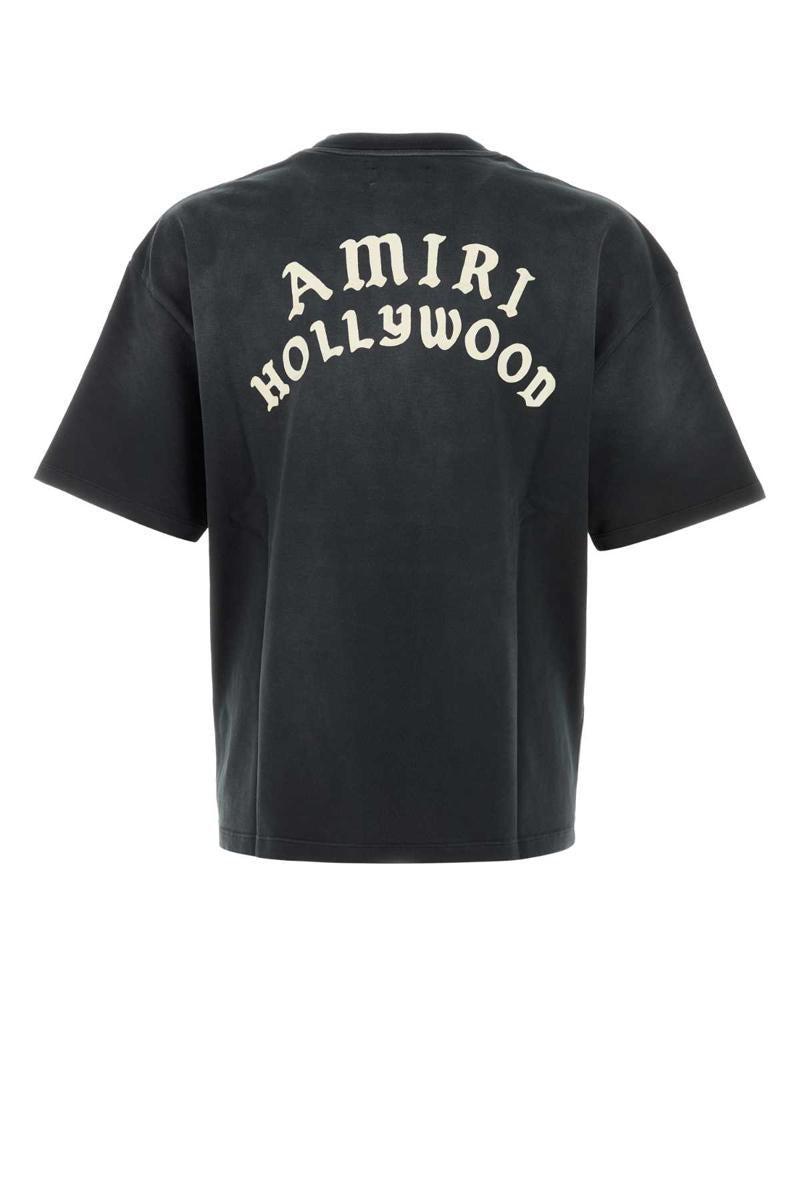 AMIRI Black Crewneck T-shirt With Logo Lettering On Front And Rear Product Image