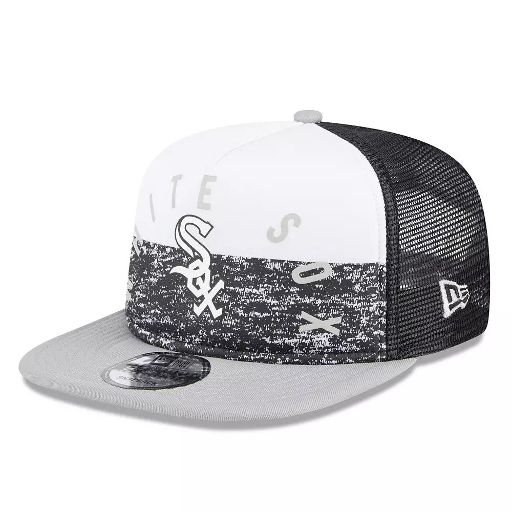 Men's New Era White/Gray Chicago White Sox Team Foam Front A-Frame Trucker 9FIFTY Snapback Hat Product Image