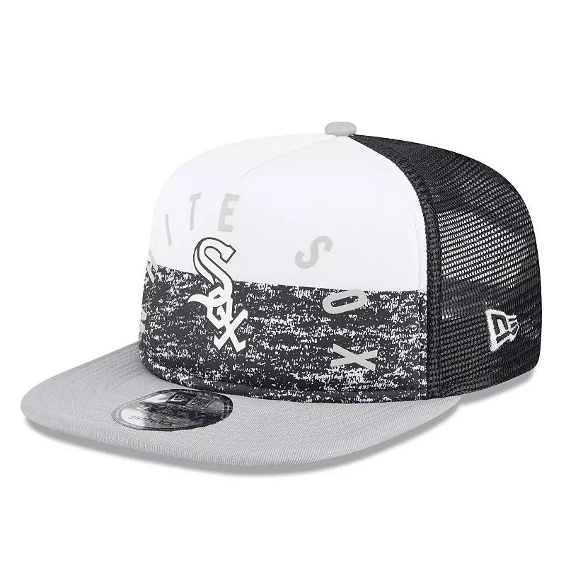 Men's New Era White/Gray Chicago White Sox Team Foam Front A-Frame Trucker 9FIFTY Snapback Hat Product Image