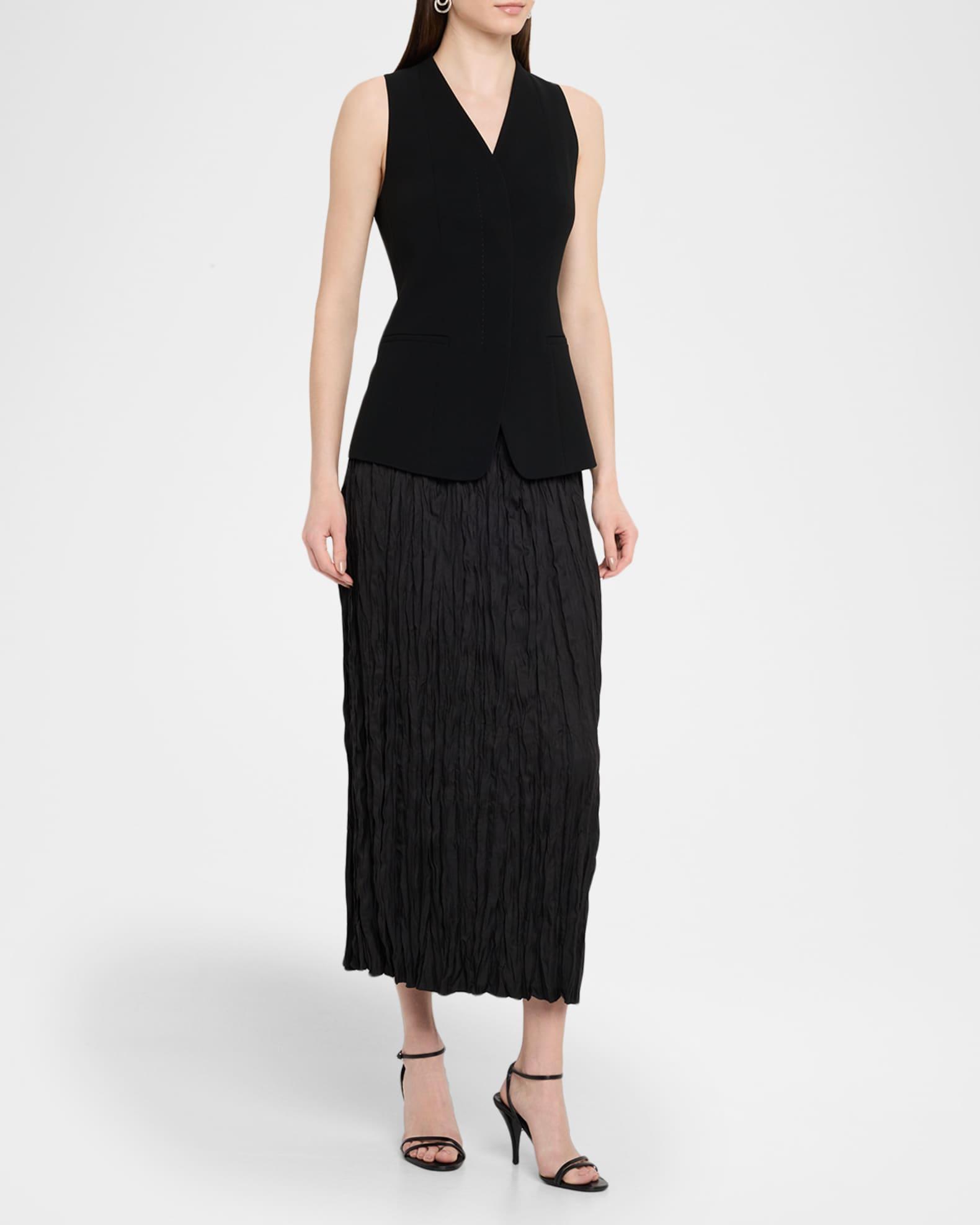 Crinkled Straight Midi Skirt Product Image