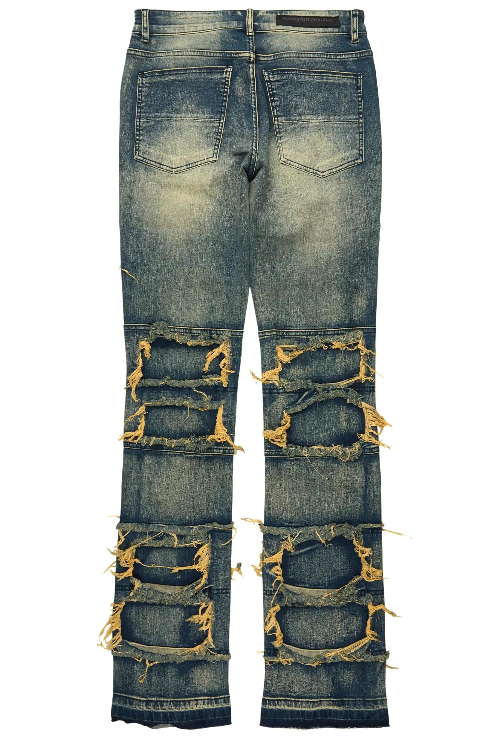 Vasco Tint Blue Stacked Flare Jean Male Product Image