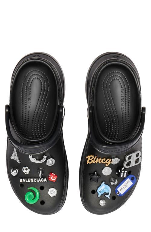 BALENCIAGA Platform Sandals Embellished Ventilation Holes In Black Product Image