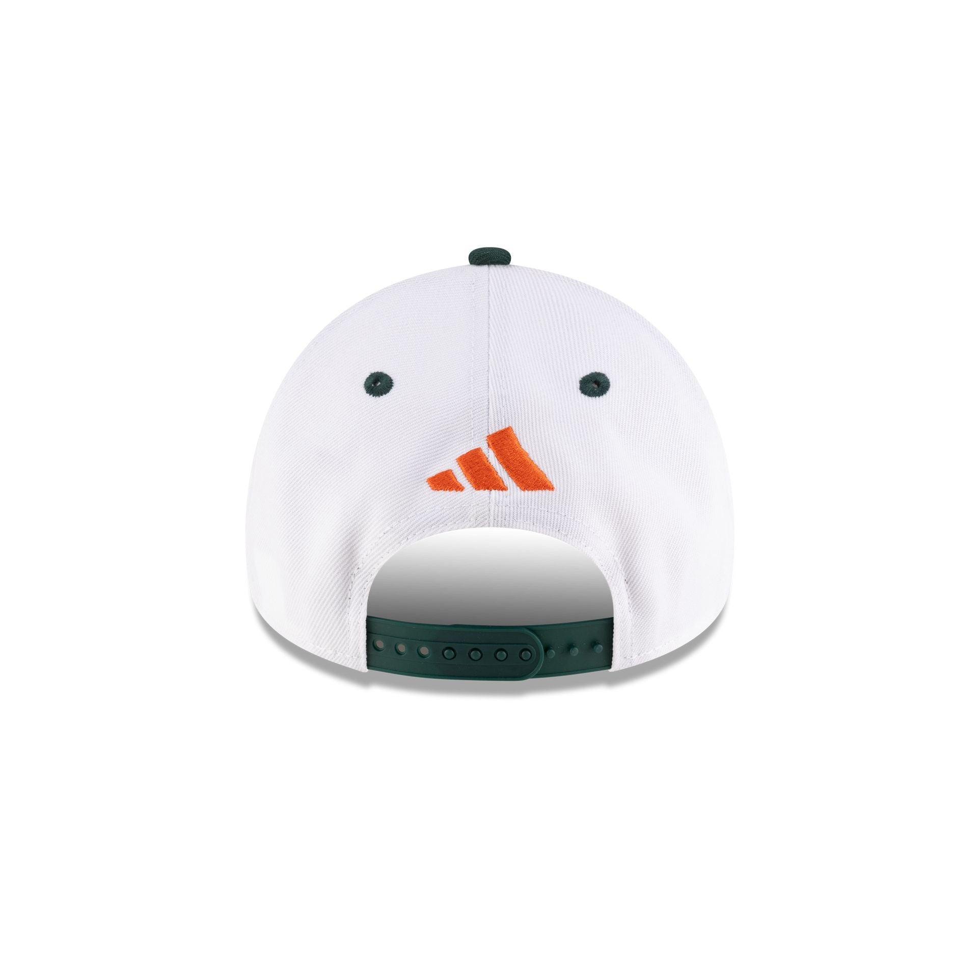 New Era x adidas Miami Hurricanes White 9FORTY A-Frame Snapback Hat Male Product Image