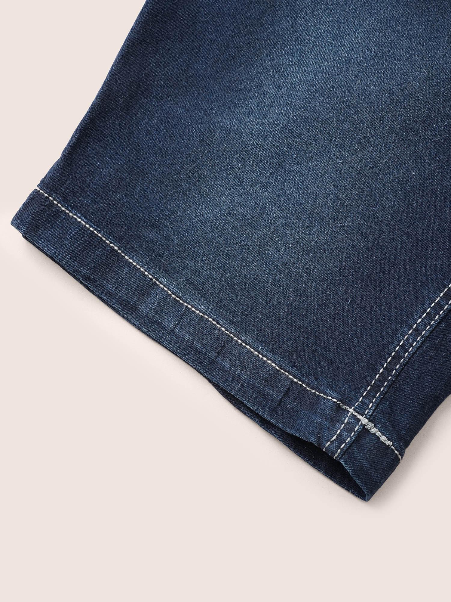 Very Stretchy High Rise Dark Wash Denim Shorts Female Product Image