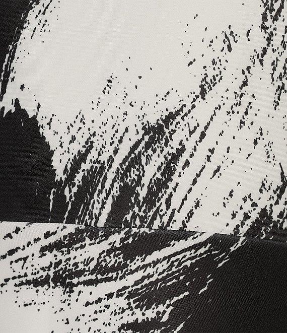 Donna Karan Boat Neck Short Sleeve Ruched Waist Scuba Midi Dress Product Image